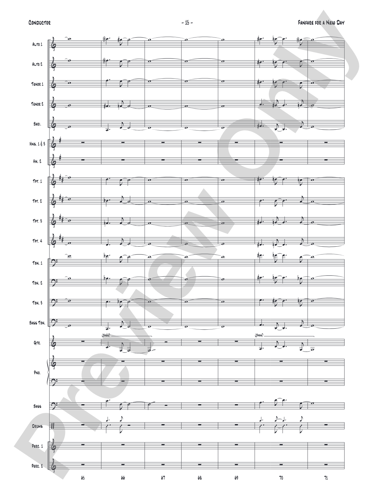 Fanfare for a New Day: Jazz Ensemble Conductor Score & Parts
