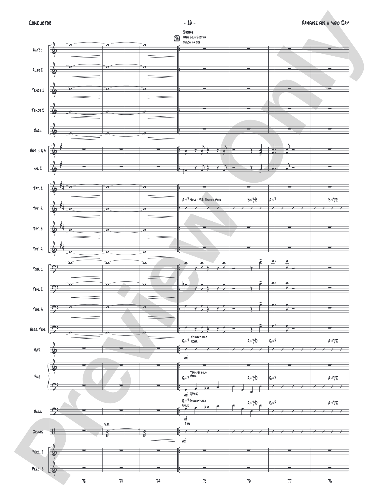 Fanfare for a New Day: Jazz Ensemble Conductor Score & Parts