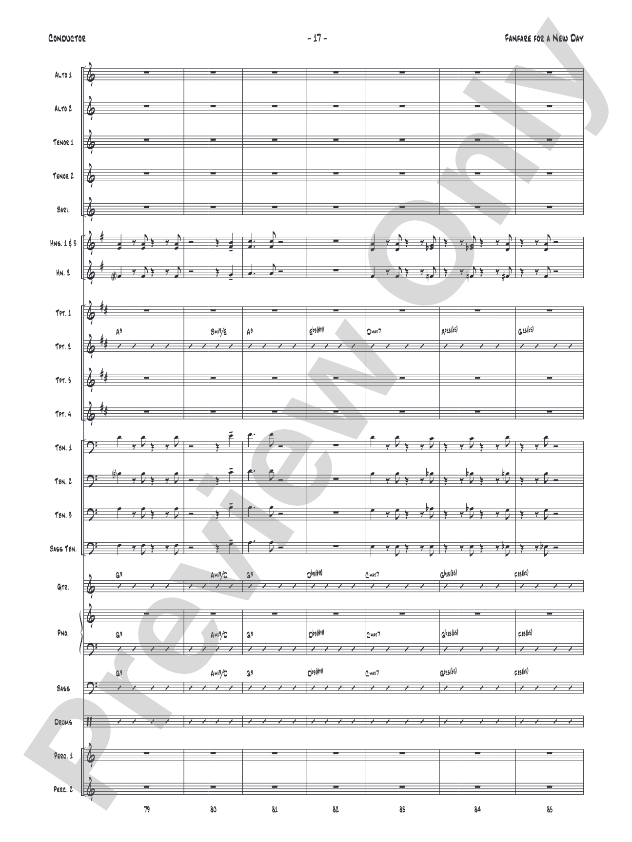 Fanfare for a New Day: Jazz Ensemble Conductor Score & Parts