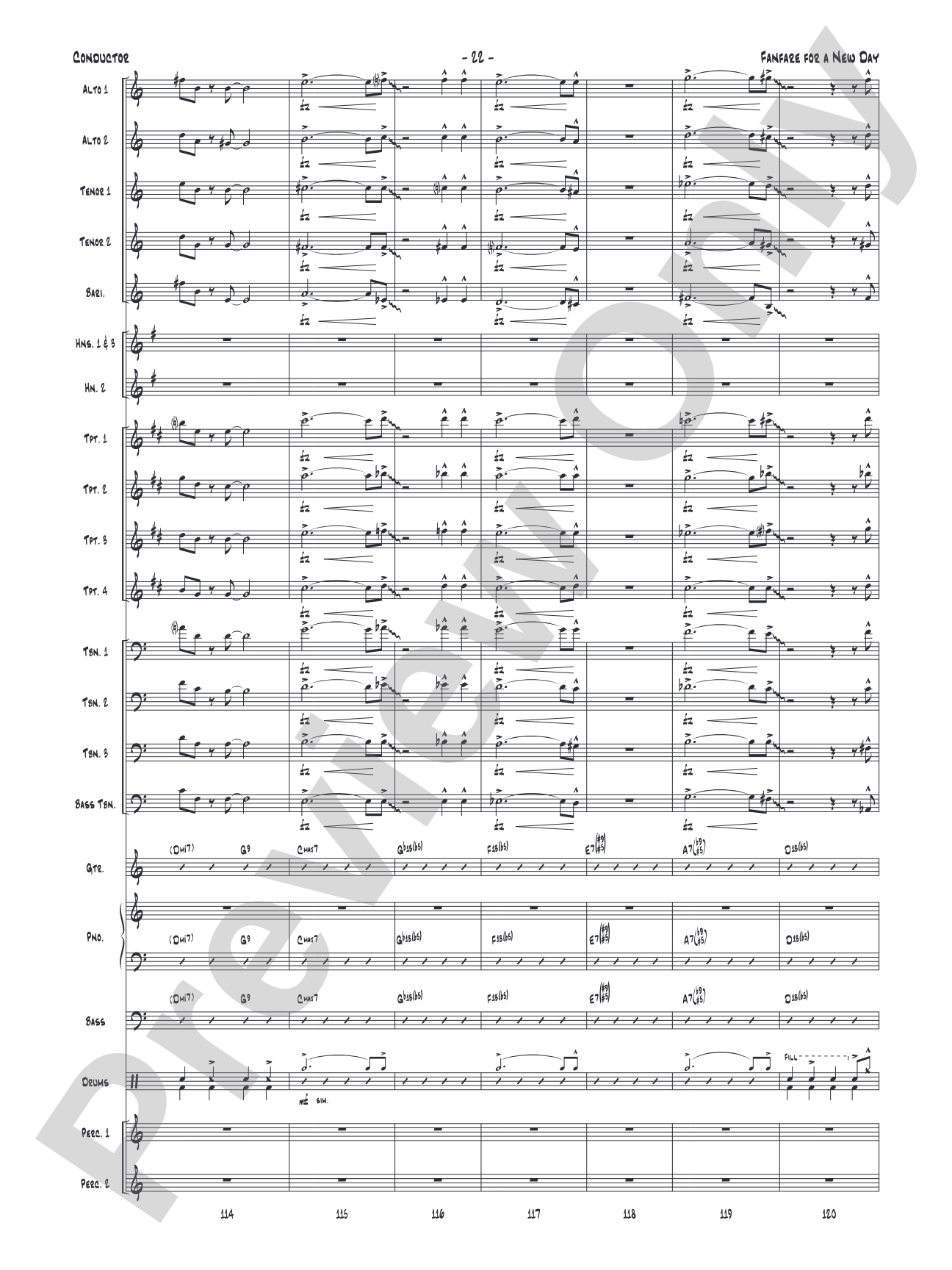 Fanfare for a New Day: Jazz Ensemble Conductor Score & Parts