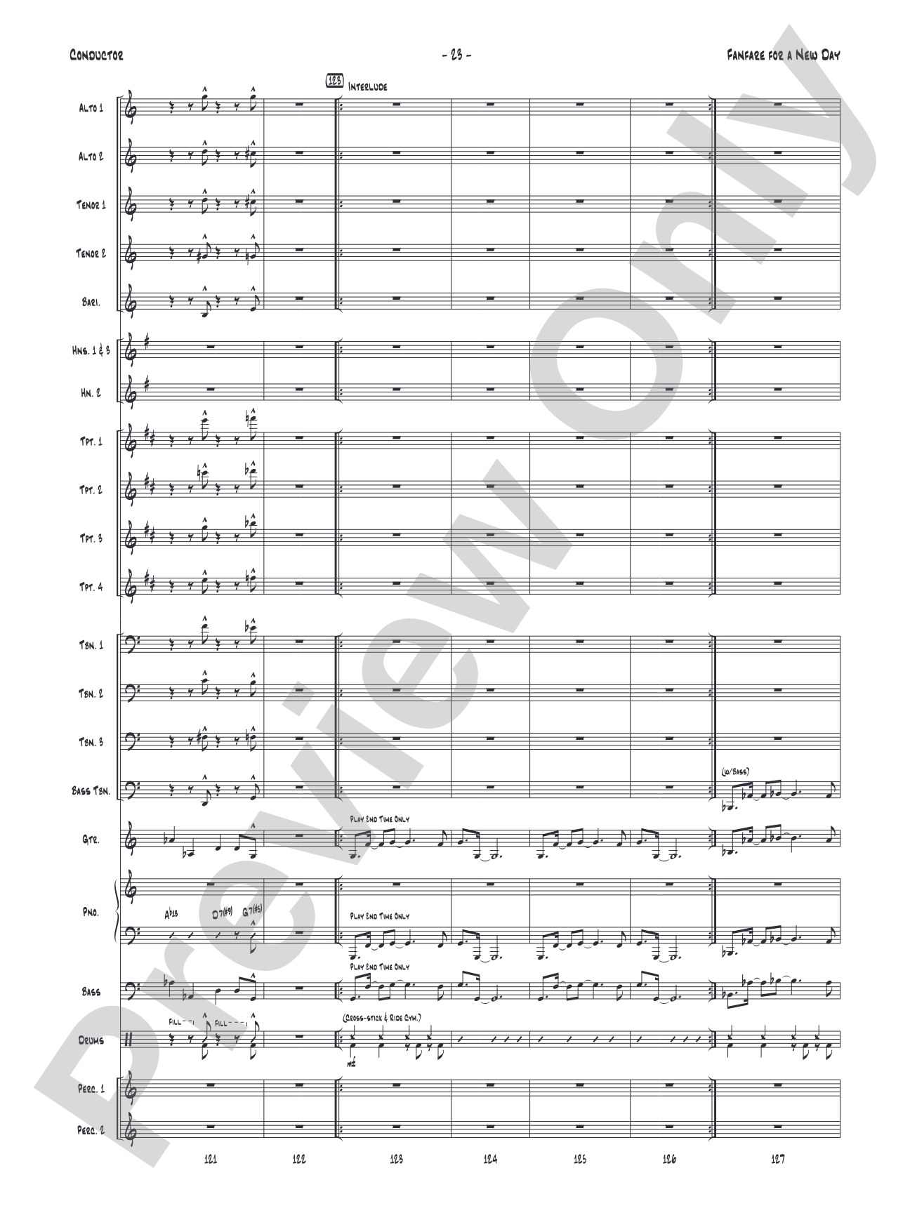 Fanfare for a New Day: Jazz Ensemble Conductor Score & Parts