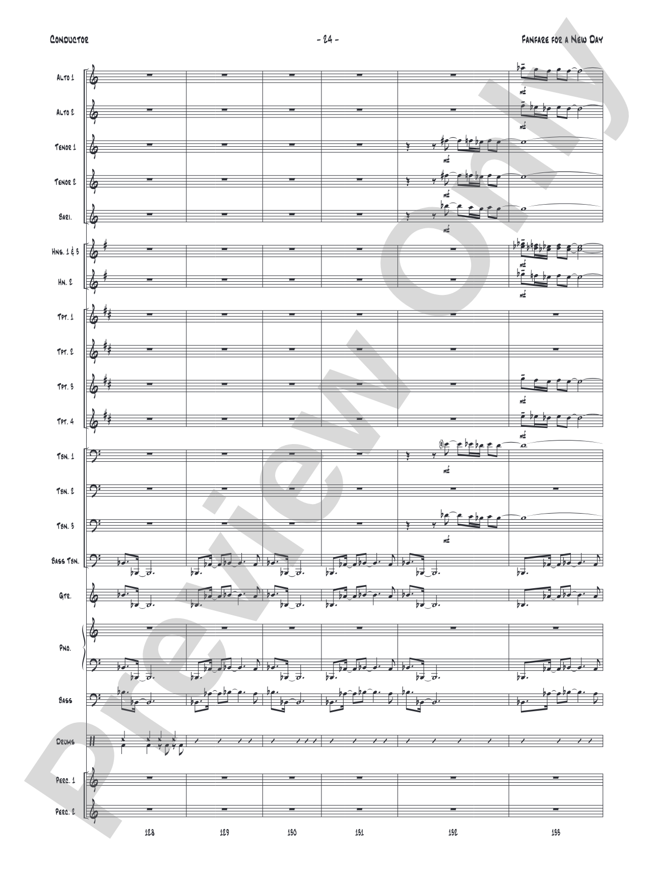 Fanfare for a New Day: Jazz Ensemble Conductor Score & Parts