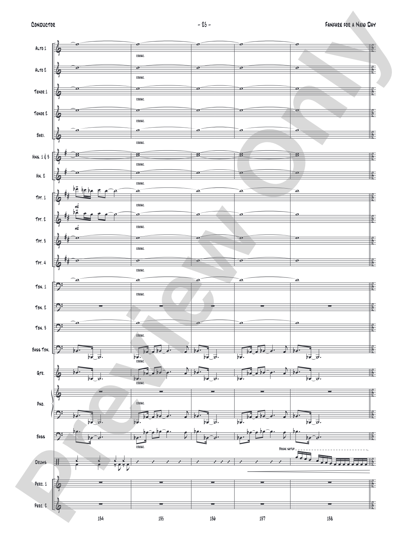 Fanfare for a New Day: Jazz Ensemble Conductor Score & Parts