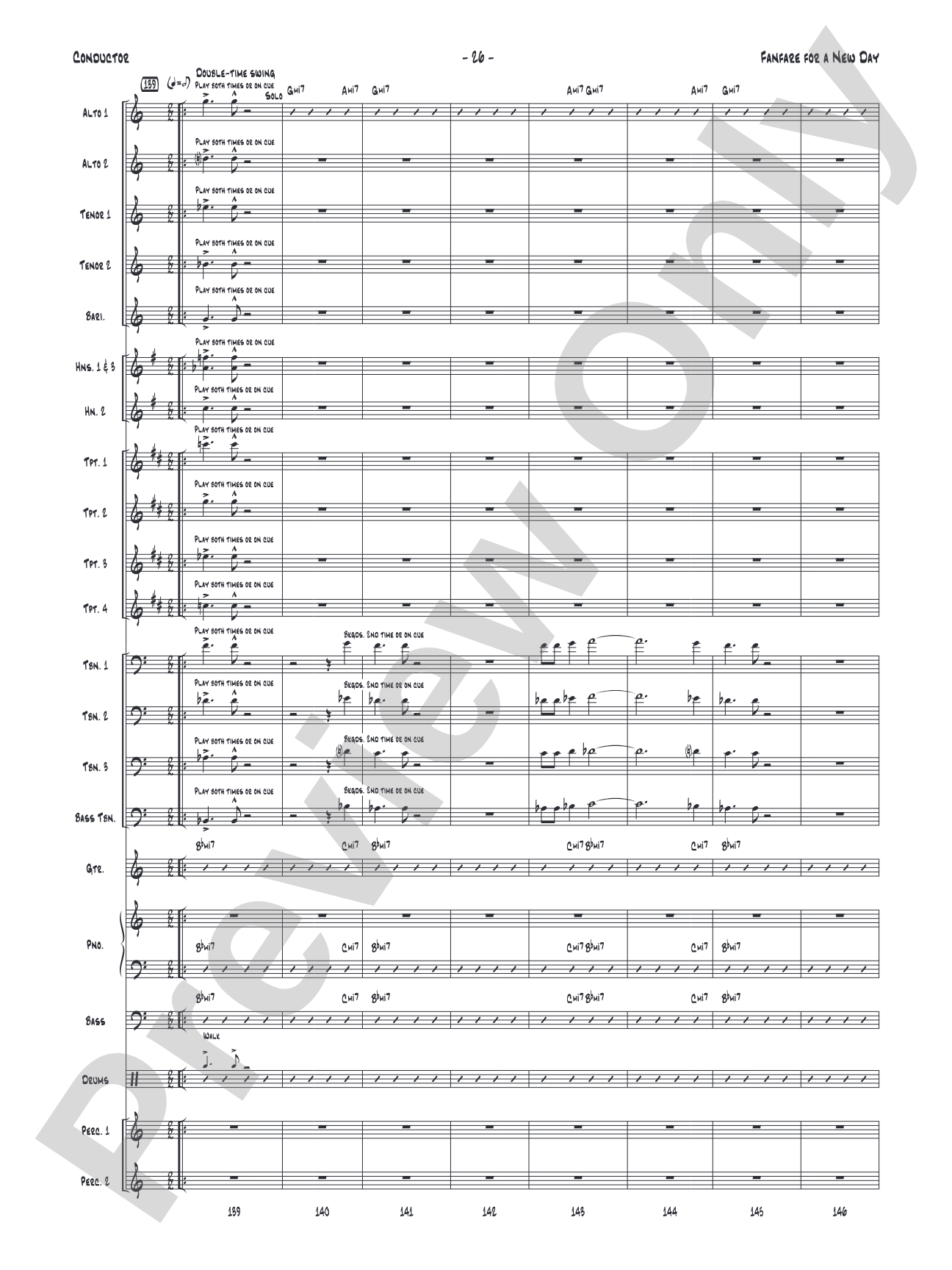Fanfare for a New Day: Jazz Ensemble Conductor Score & Parts