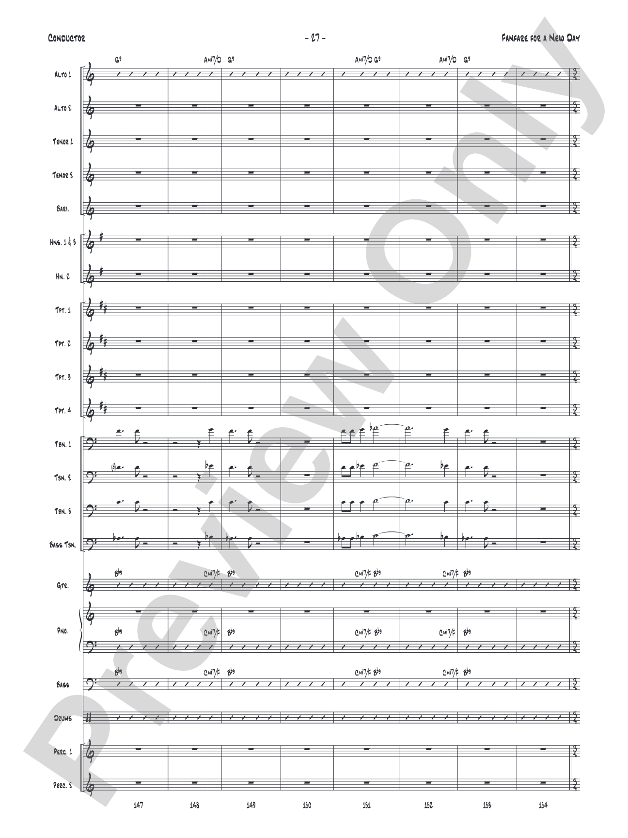 Fanfare for a New Day: Jazz Ensemble Conductor Score & Parts