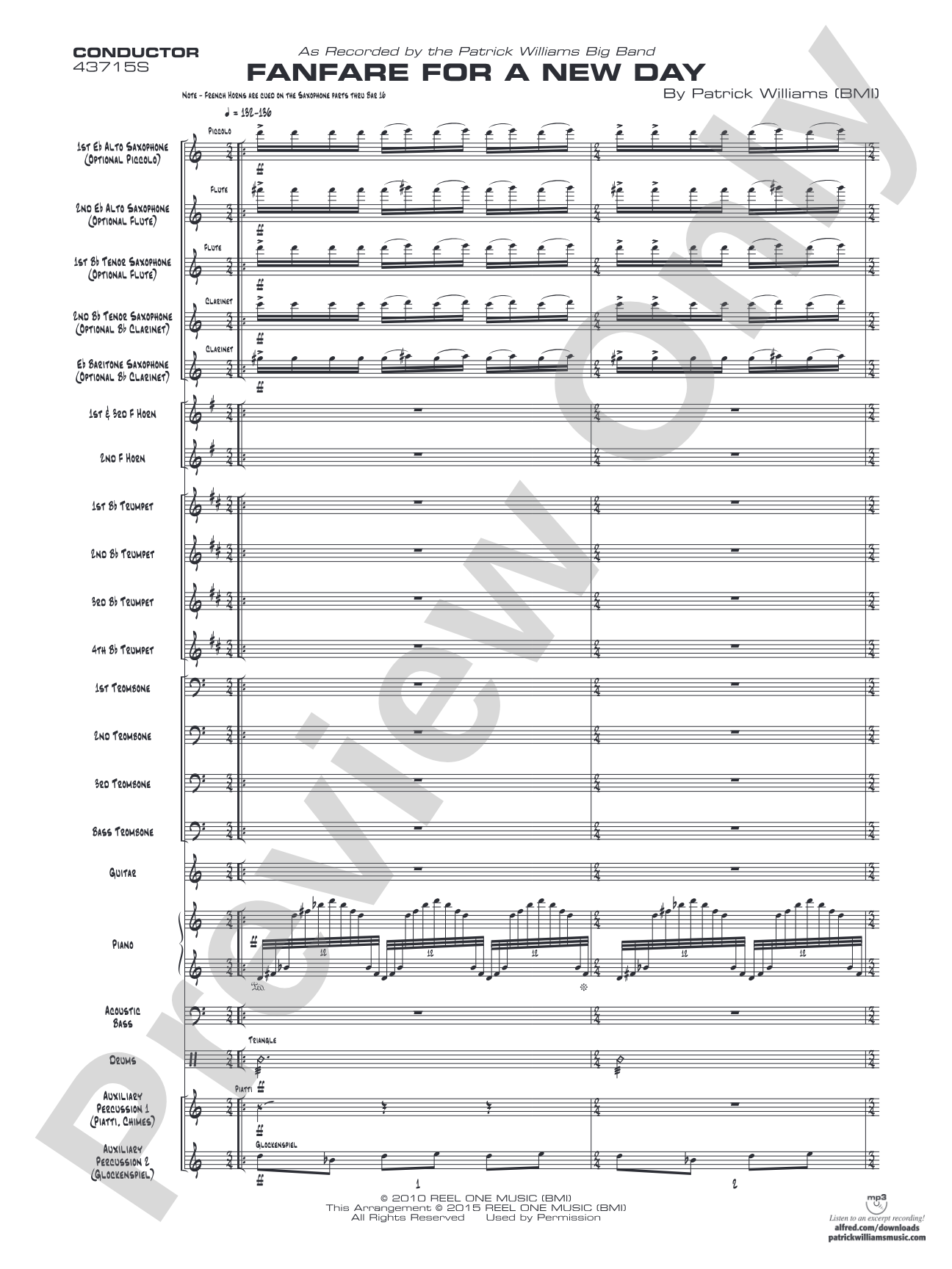 Fanfare for a New Day: Jazz Ensemble Conductor Score & Parts
