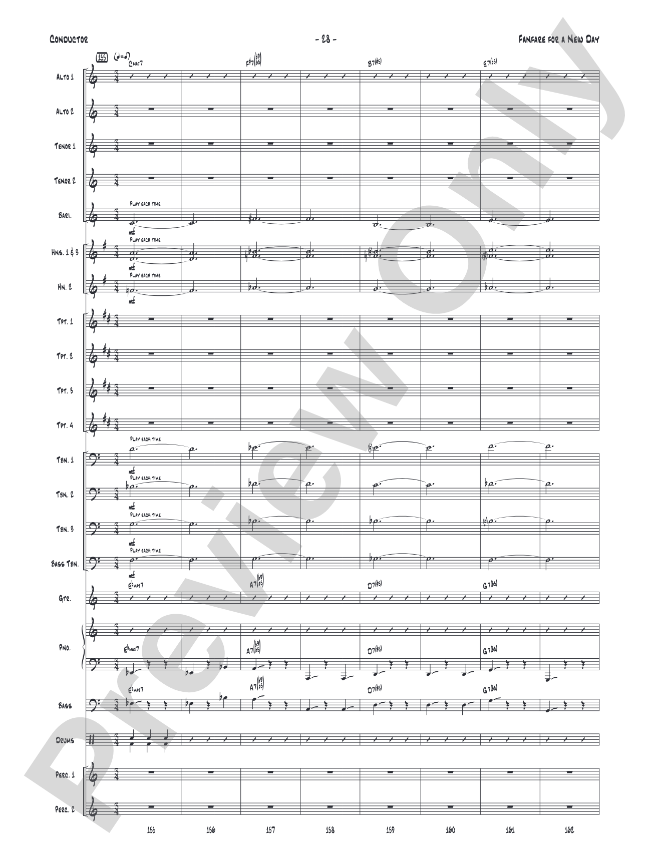 Fanfare for a New Day: Jazz Ensemble Conductor Score & Parts