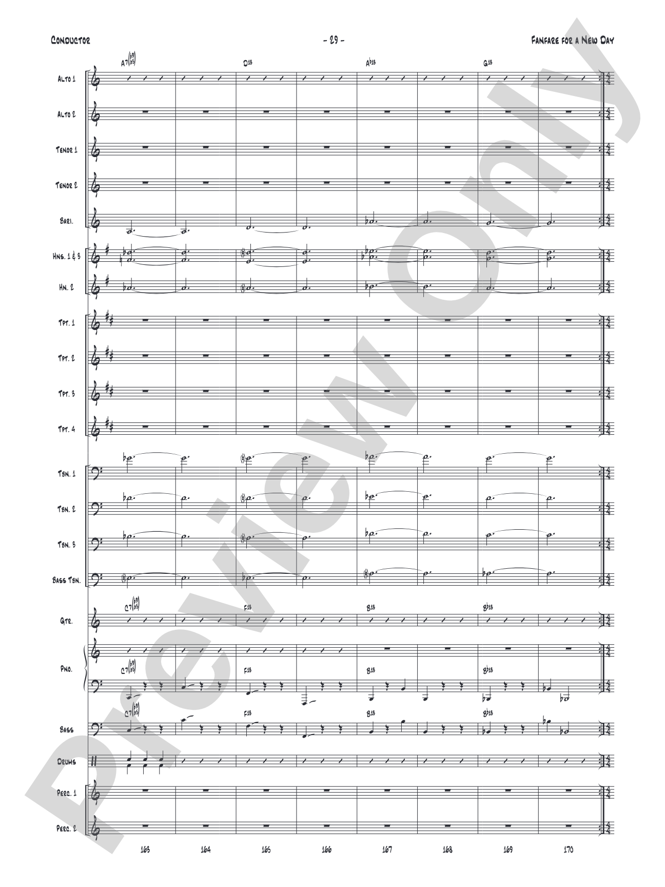 Fanfare for a New Day: Jazz Ensemble Conductor Score & Parts