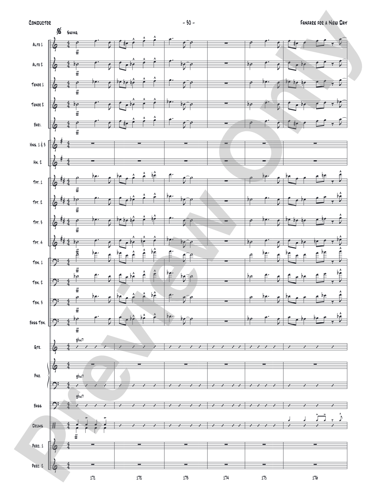 Fanfare for a New Day: Jazz Ensemble Conductor Score & Parts