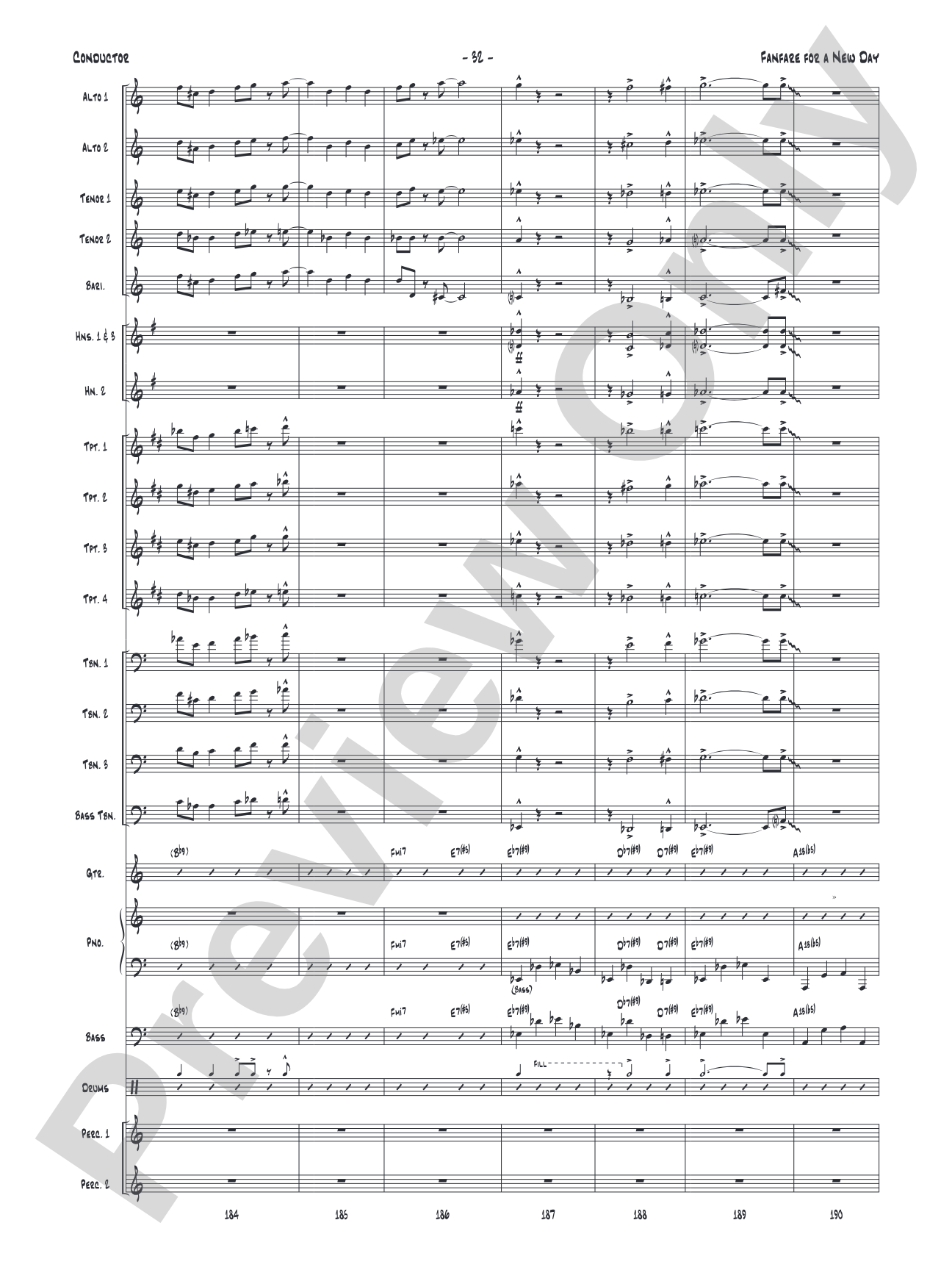 Fanfare for a New Day: Jazz Ensemble Conductor Score & Parts
