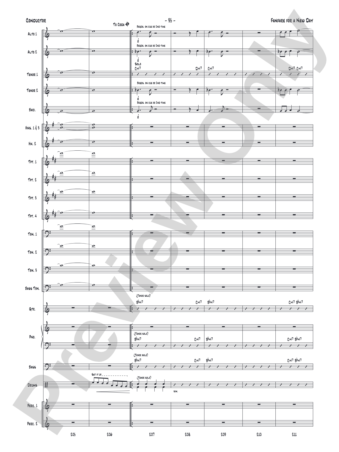 Fanfare for a New Day: Jazz Ensemble Conductor Score & Parts