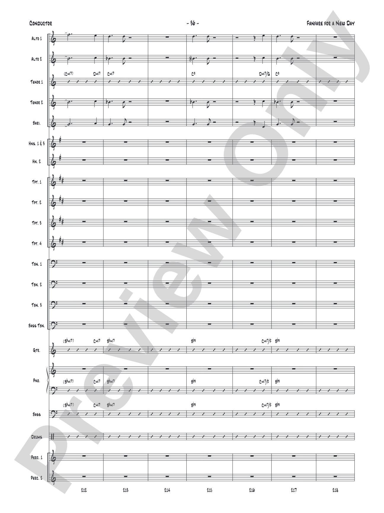 Fanfare for a New Day: Jazz Ensemble Conductor Score & Parts