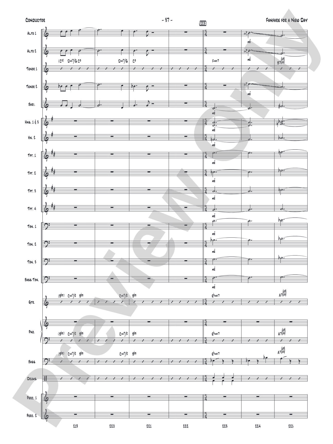Fanfare for a New Day: Jazz Ensemble Conductor Score & Parts