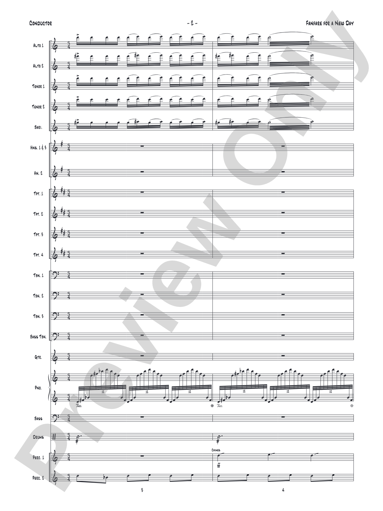 Fanfare for a New Day: Jazz Ensemble Conductor Score & Parts