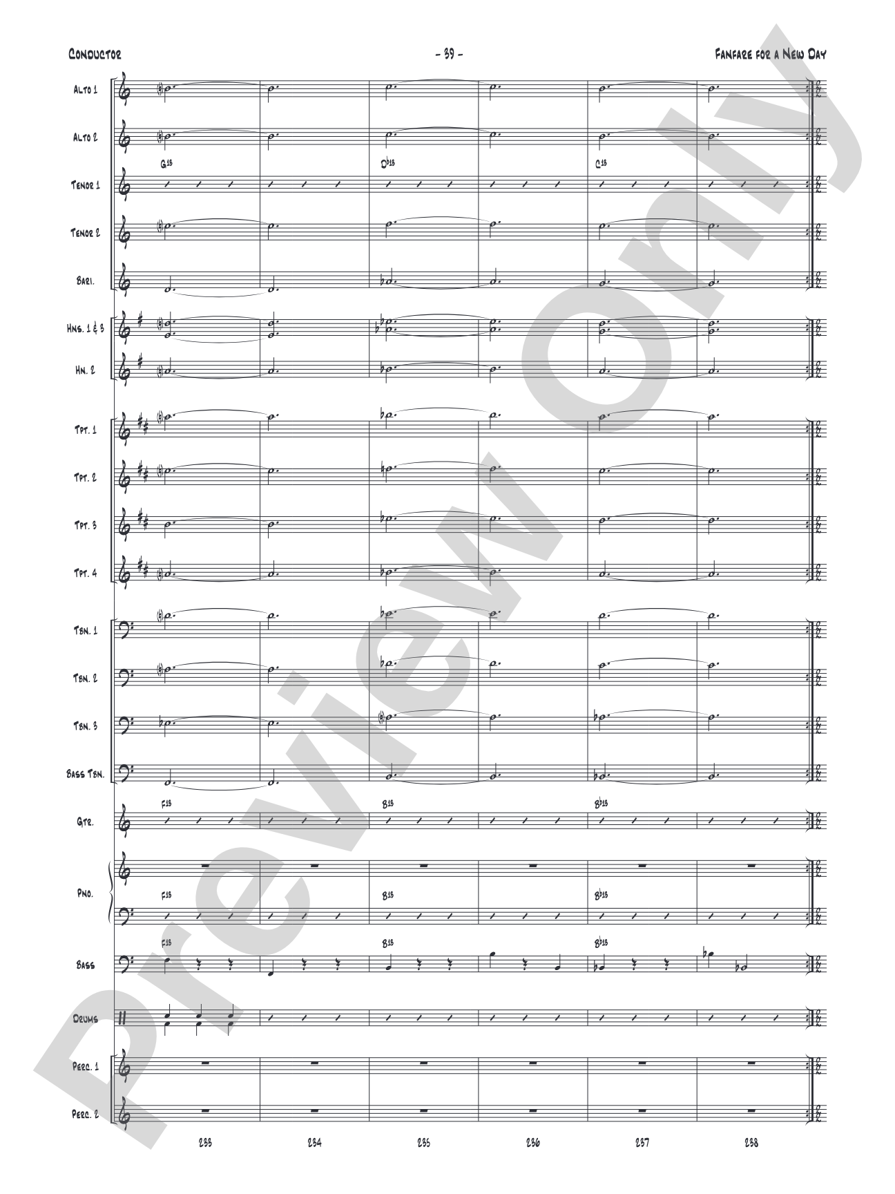 Fanfare for a New Day: Jazz Ensemble Conductor Score & Parts