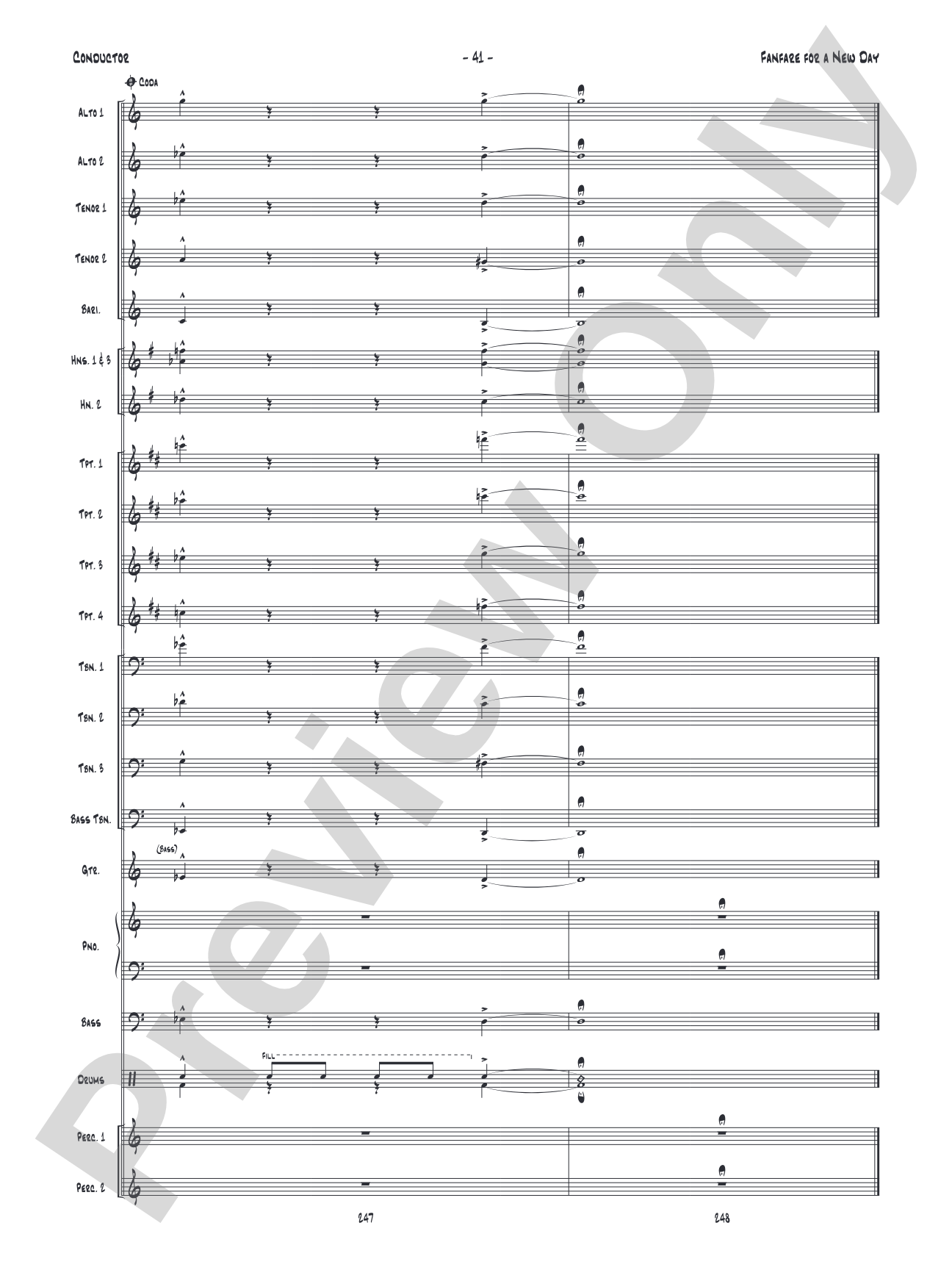 Fanfare for a New Day: Jazz Ensemble Conductor Score & Parts