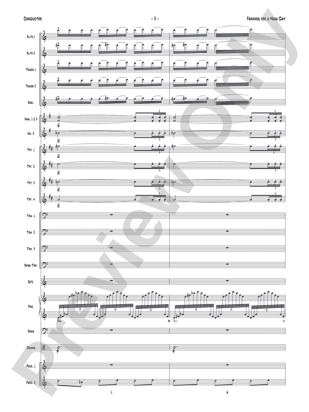 Fanfare for a New Day: Jazz Ensemble Conductor Score & Parts