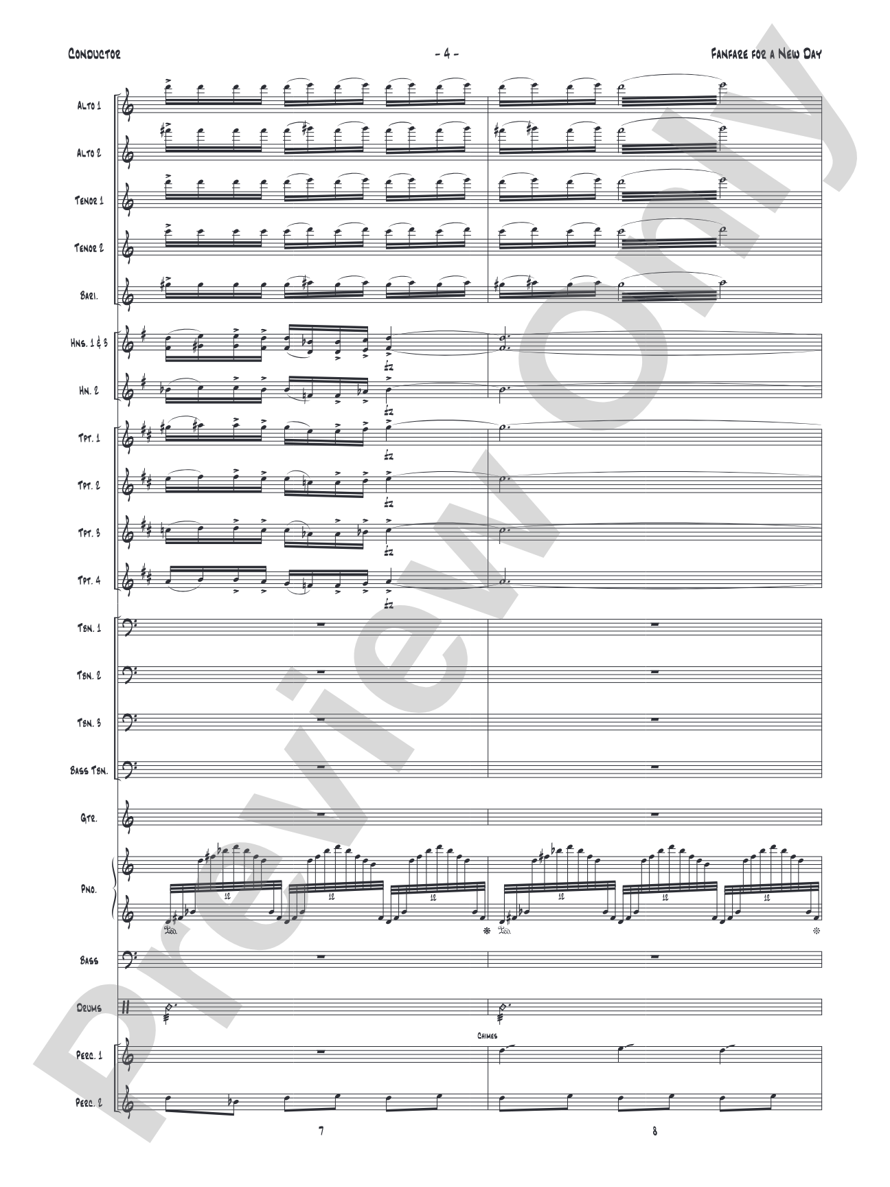 Fanfare for a New Day: Jazz Ensemble Conductor Score & Parts