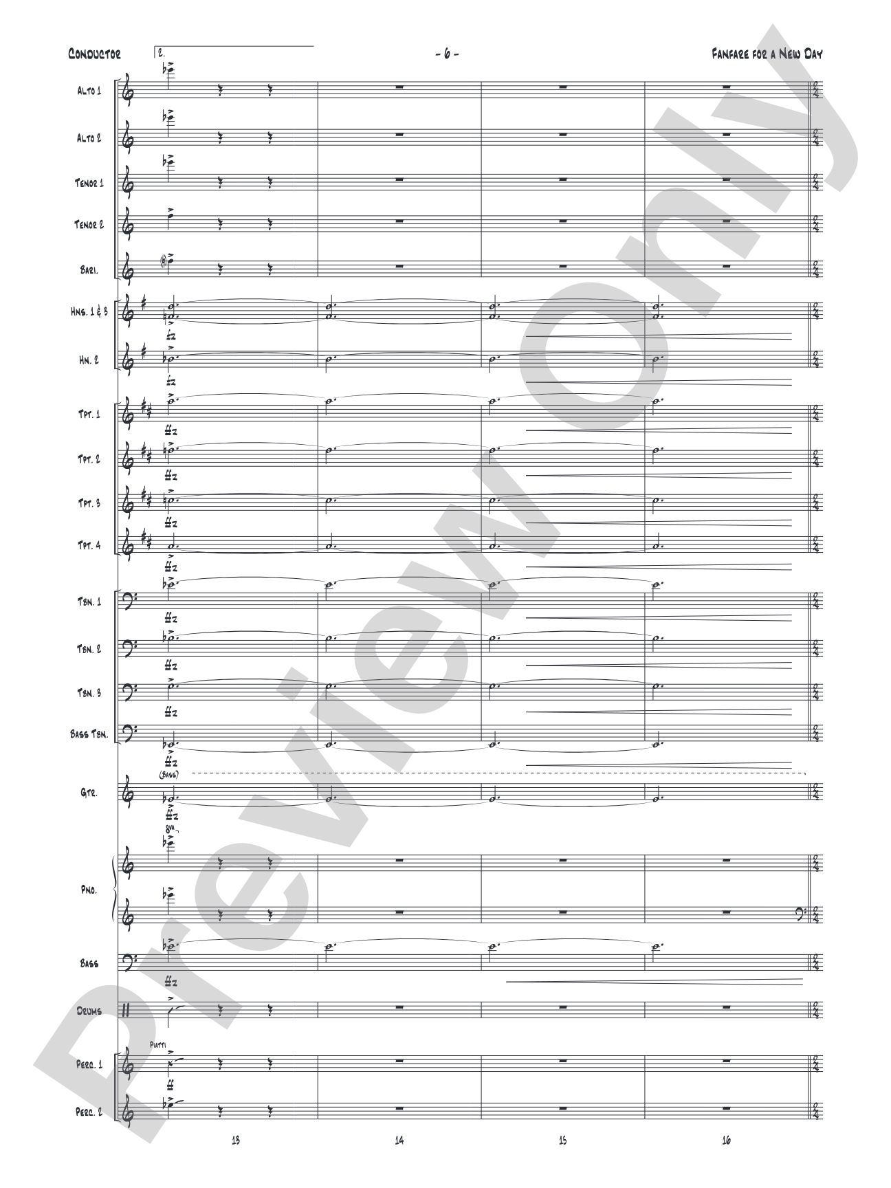 Fanfare for a New Day: Jazz Ensemble Conductor Score & Parts
