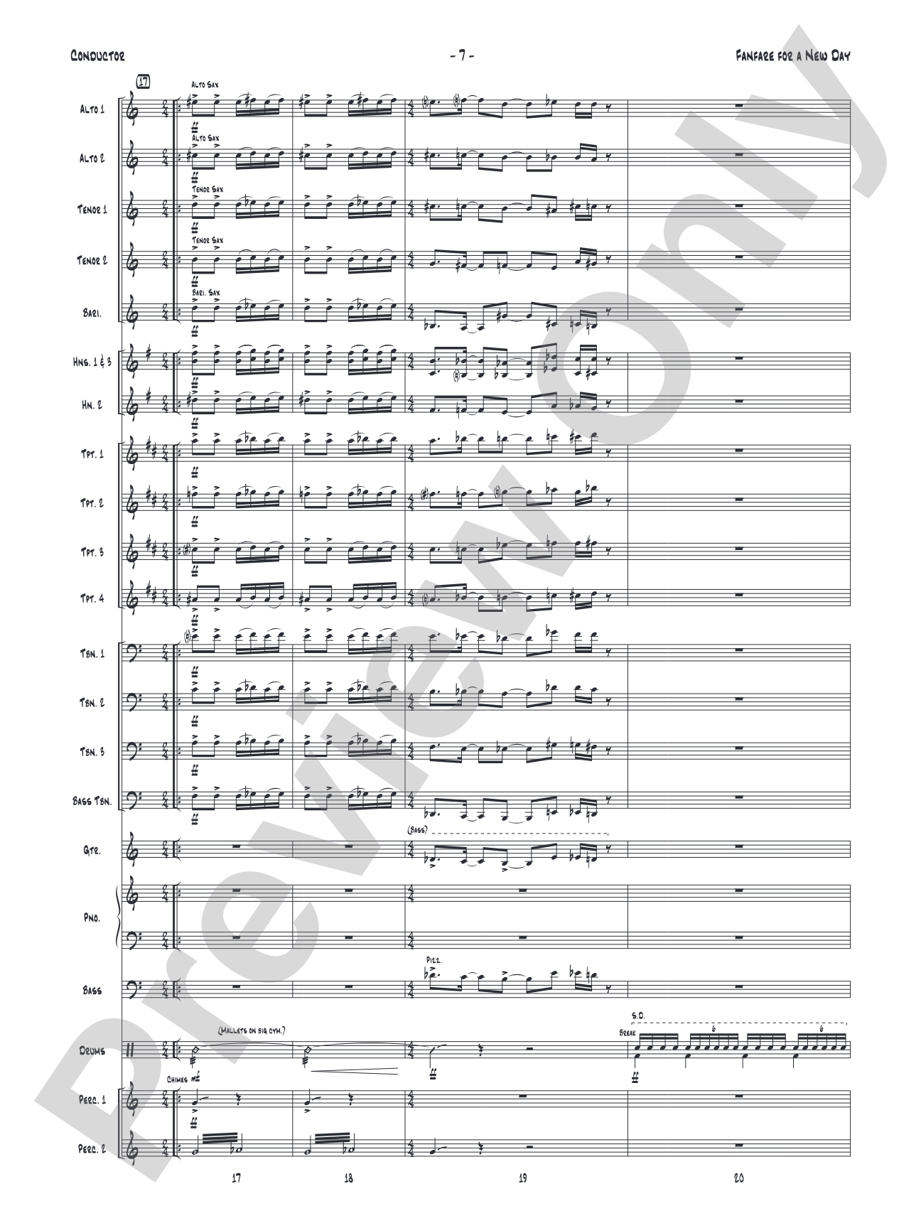 Fanfare for a New Day: Jazz Ensemble Conductor Score & Parts