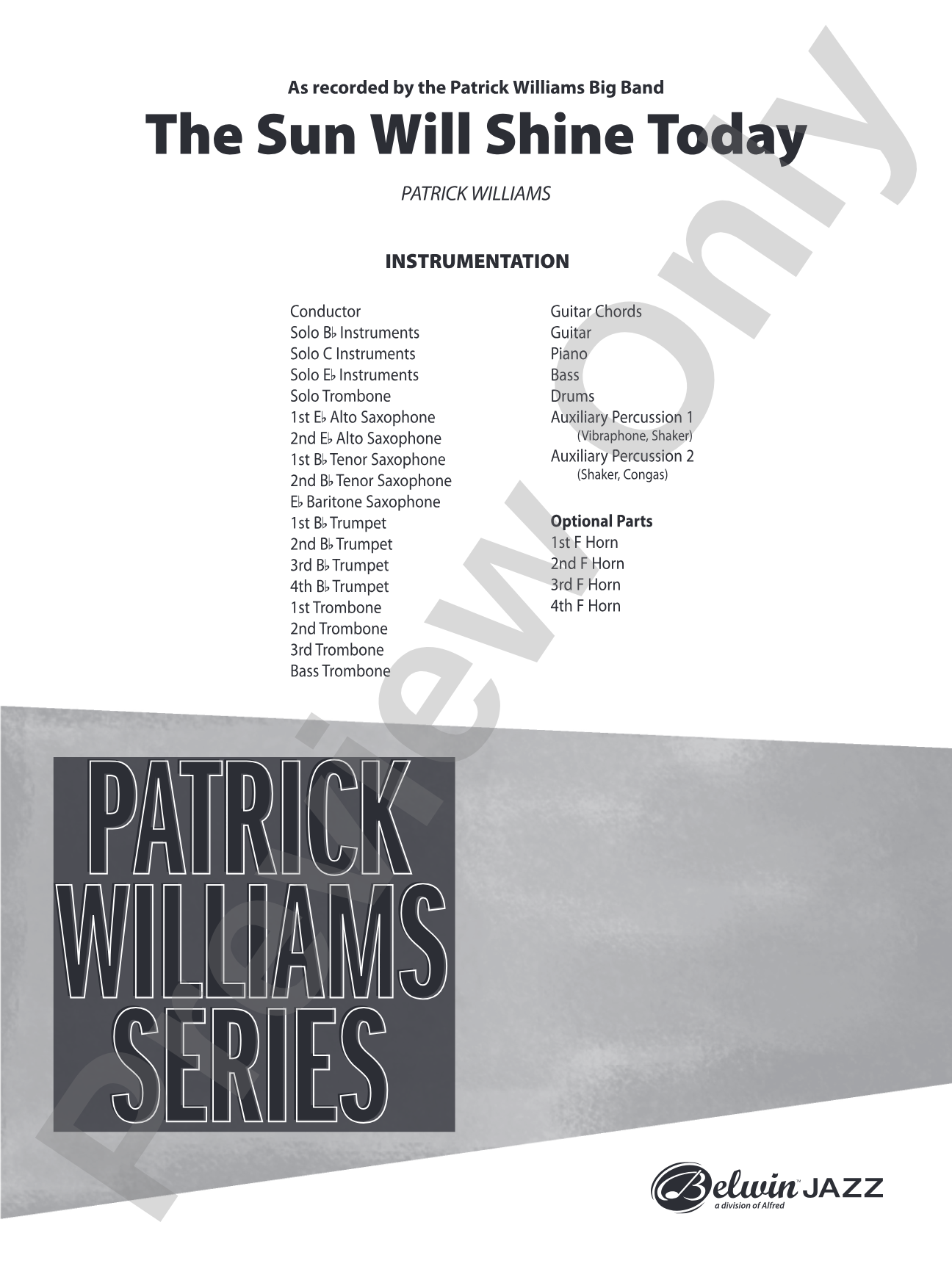 The Sun Will Shine Today: Jazz Ensemble Conductor Score & Parts