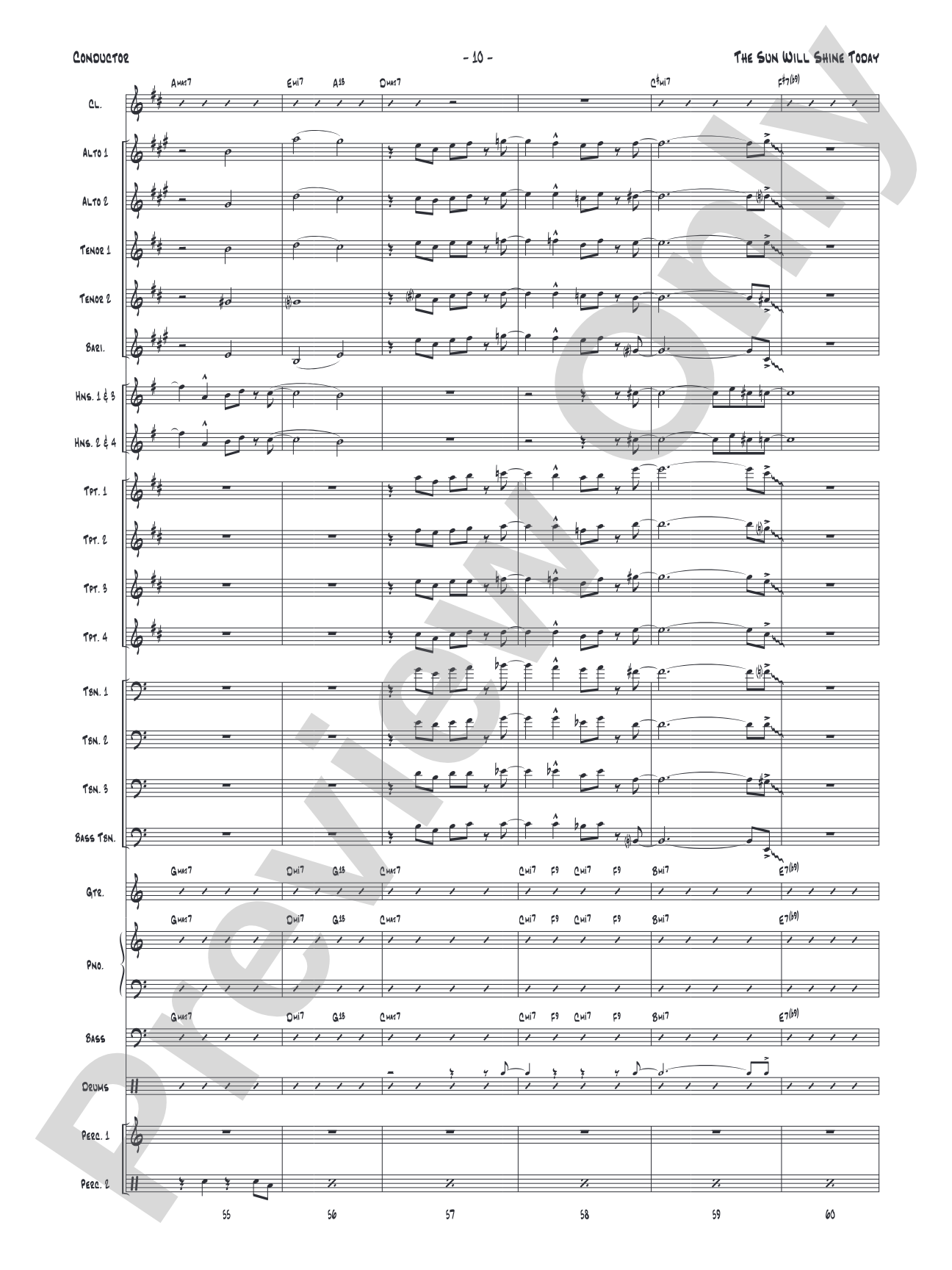 The Sun Will Shine Today: Jazz Ensemble Conductor Score & Parts