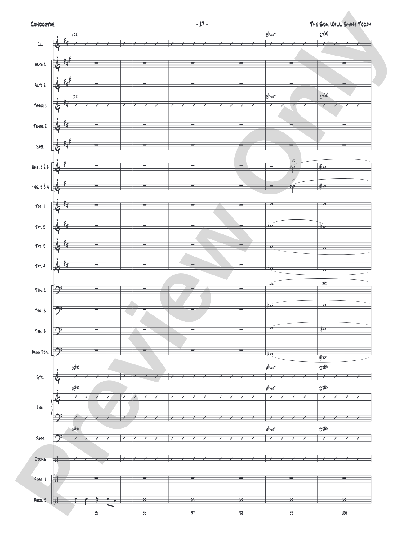 The Sun Will Shine Today: Jazz Ensemble Conductor Score & Parts