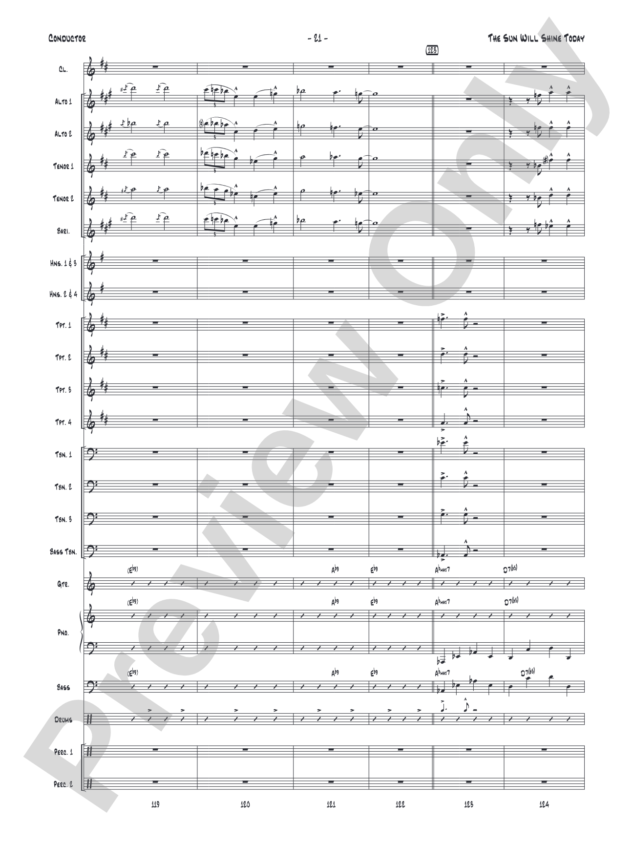 The Sun Will Shine Today: Jazz Ensemble Conductor Score & Parts