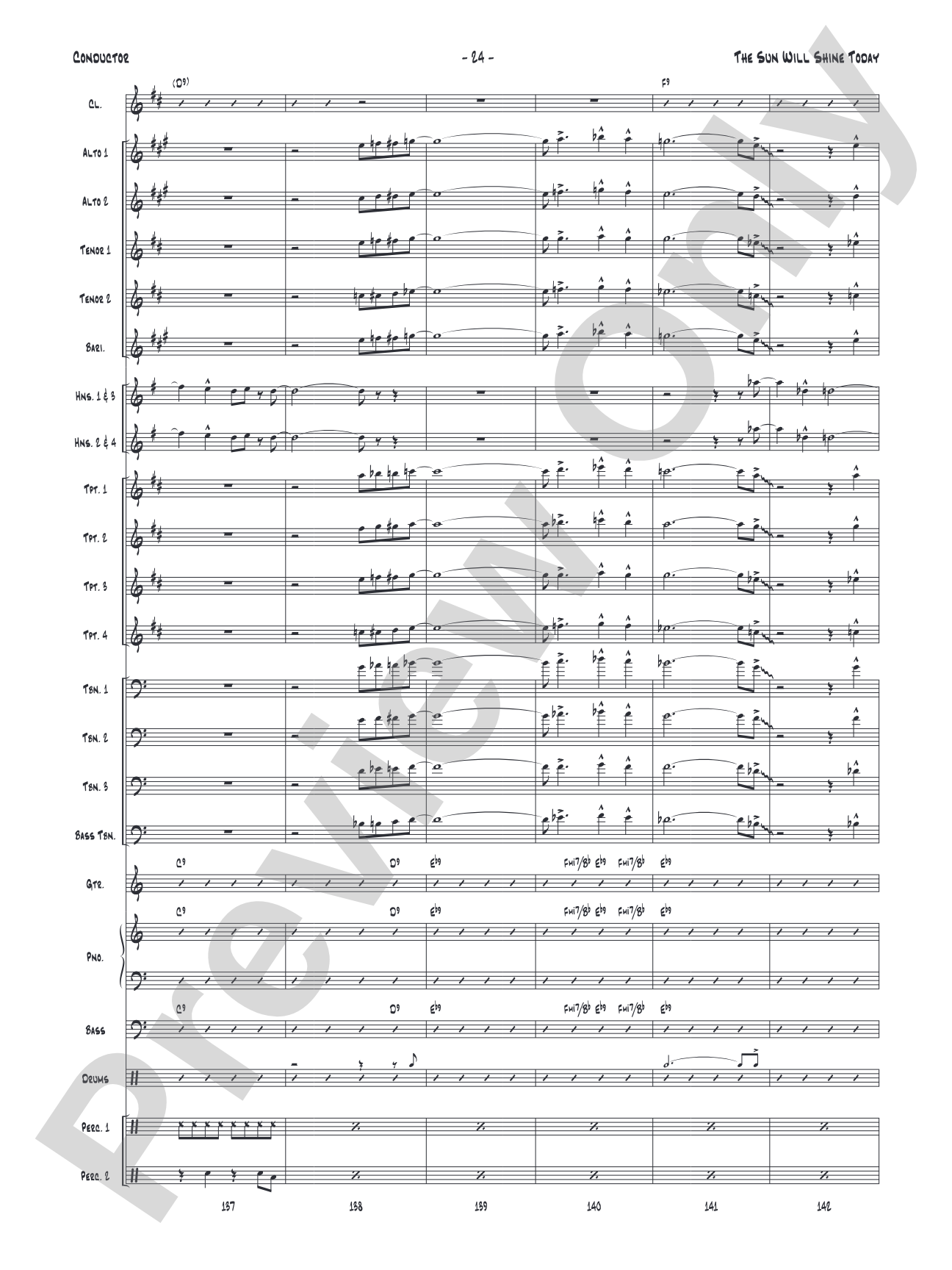 The Sun Will Shine Today: Jazz Ensemble Conductor Score & Parts