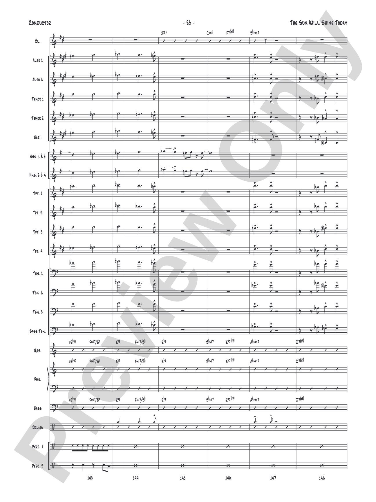 The Sun Will Shine Today: Jazz Ensemble Conductor Score & Parts