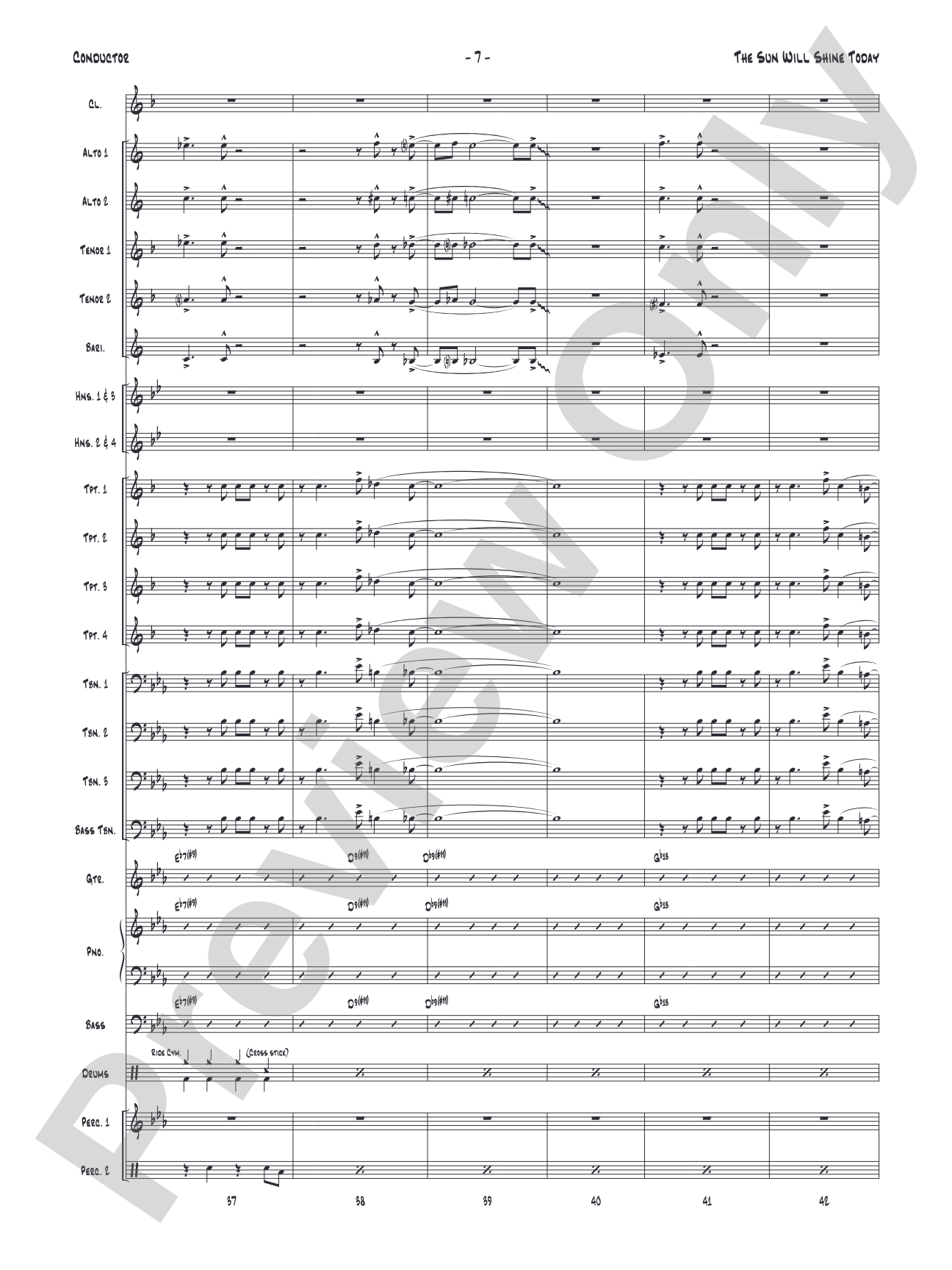 The Sun Will Shine Today: Jazz Ensemble Conductor Score & Parts