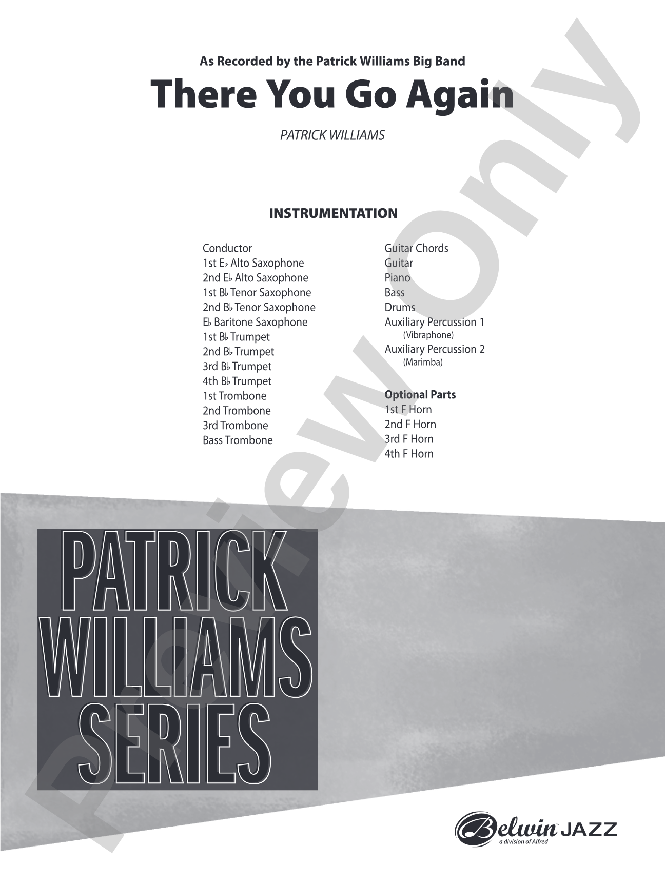 There You Go Again: Jazz Ensemble Conductor Score & Parts
