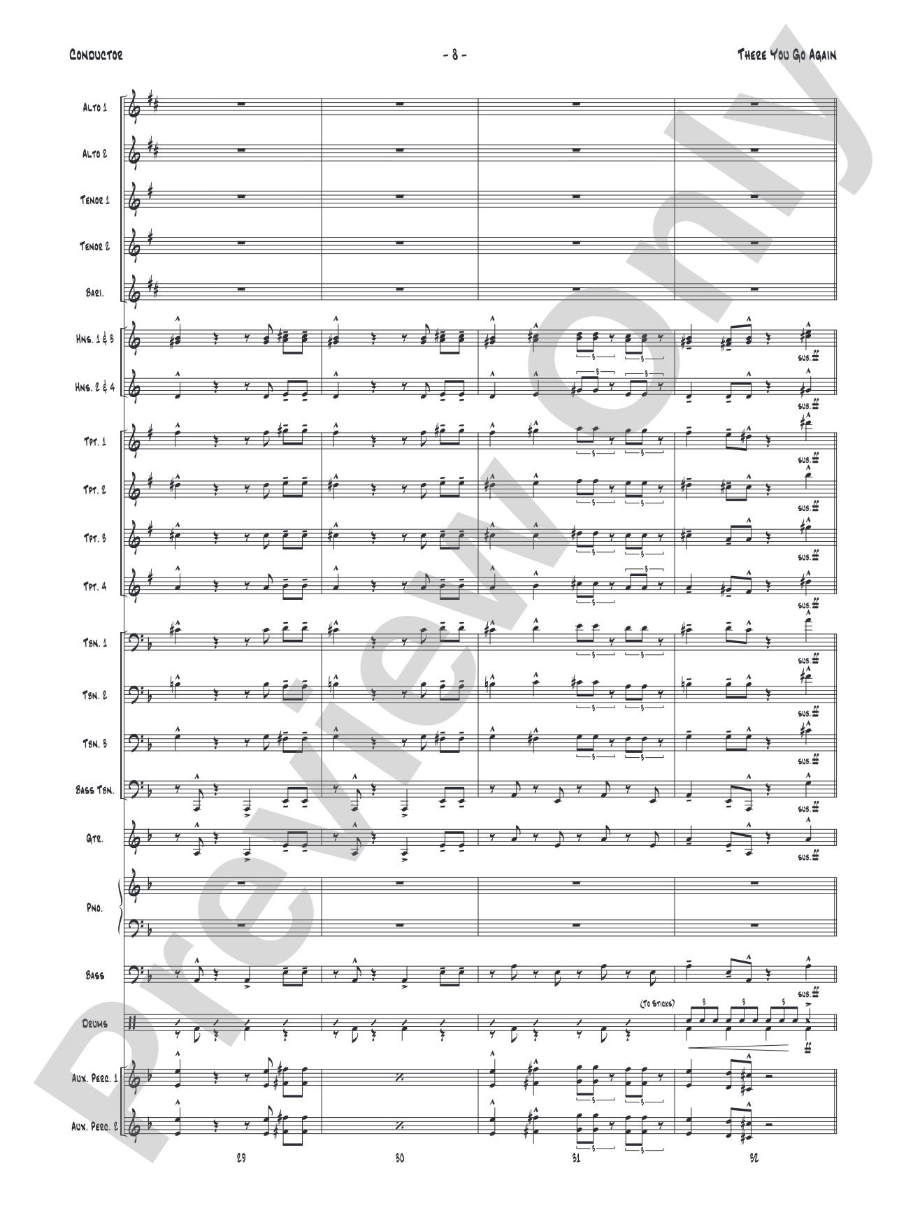 There You Go Again: Jazz Ensemble Conductor Score & Parts
