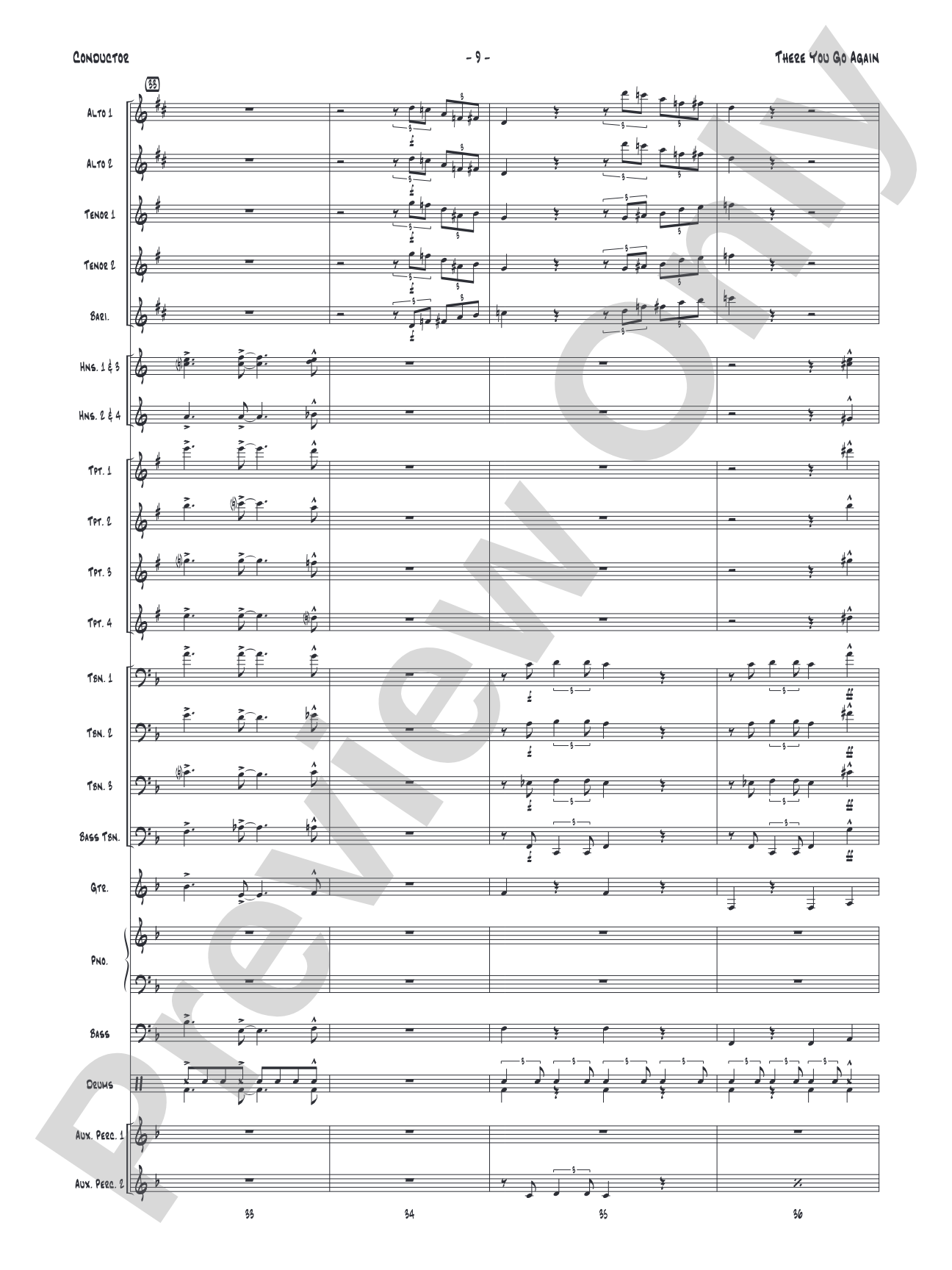 There You Go Again: Jazz Ensemble Conductor Score & Parts