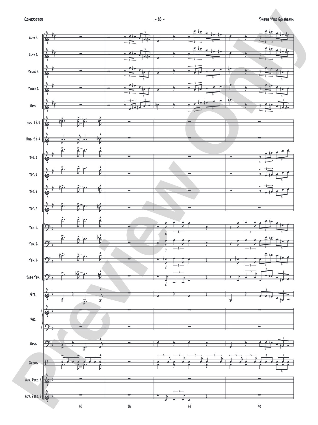 There You Go Again: Jazz Ensemble Conductor Score & Parts