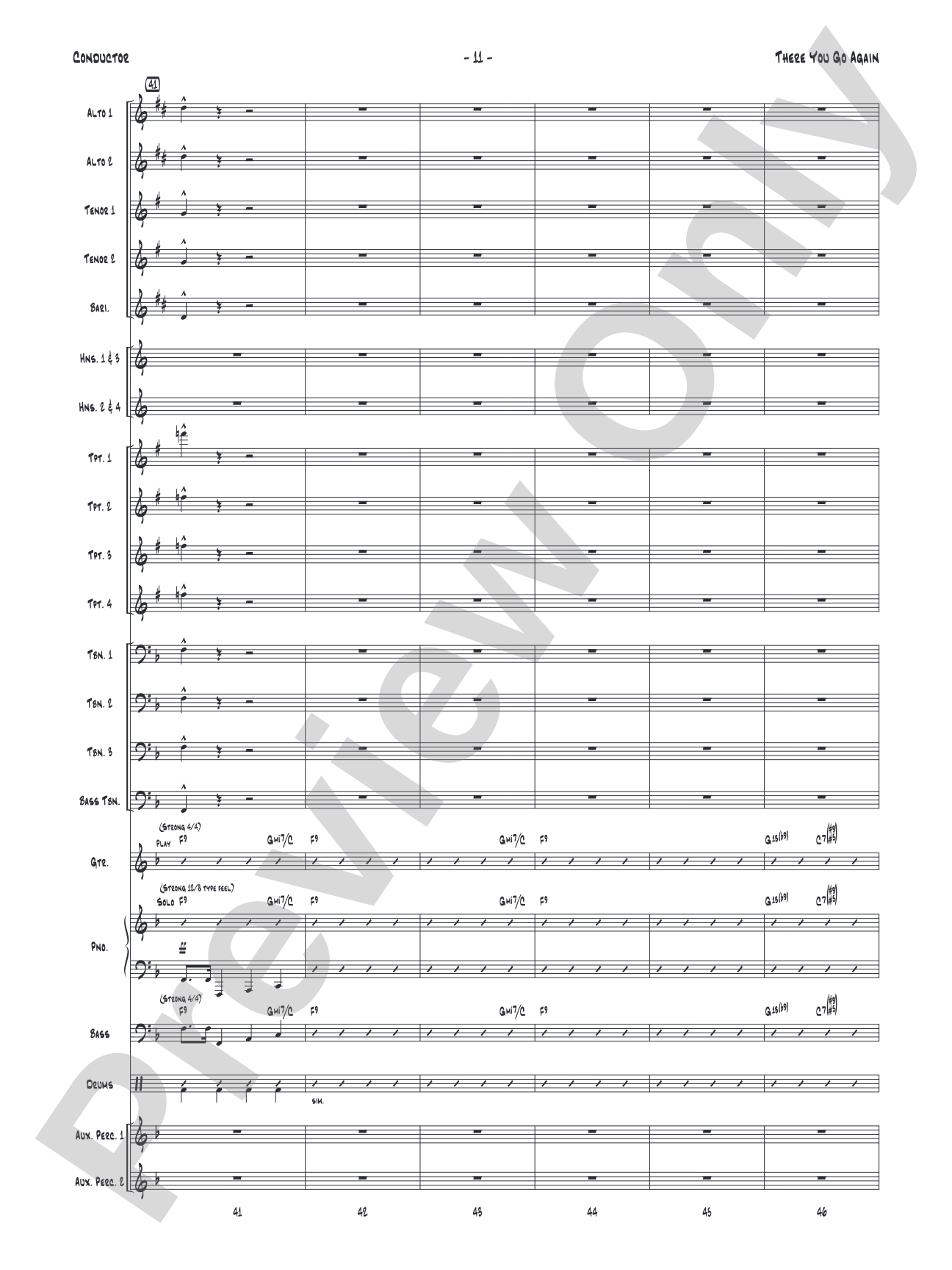 There You Go Again: Jazz Ensemble Conductor Score & Parts