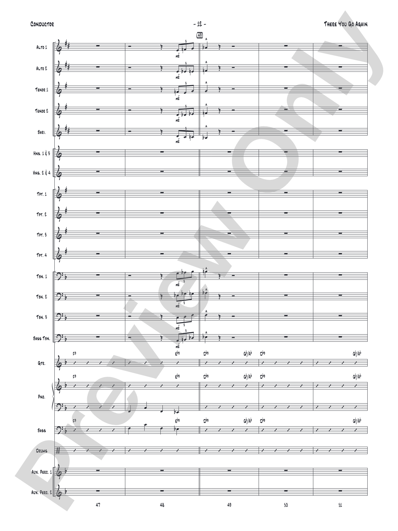 There You Go Again: Jazz Ensemble Conductor Score & Parts