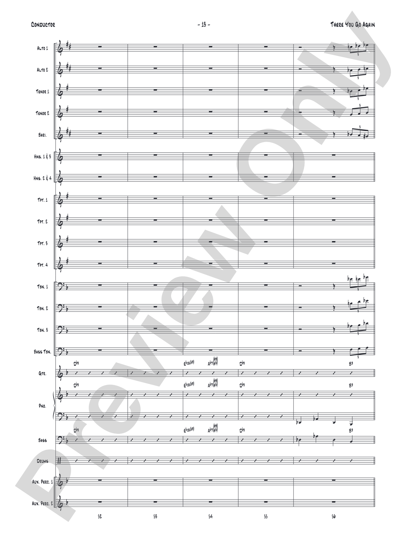 There You Go Again: Jazz Ensemble Conductor Score & Parts