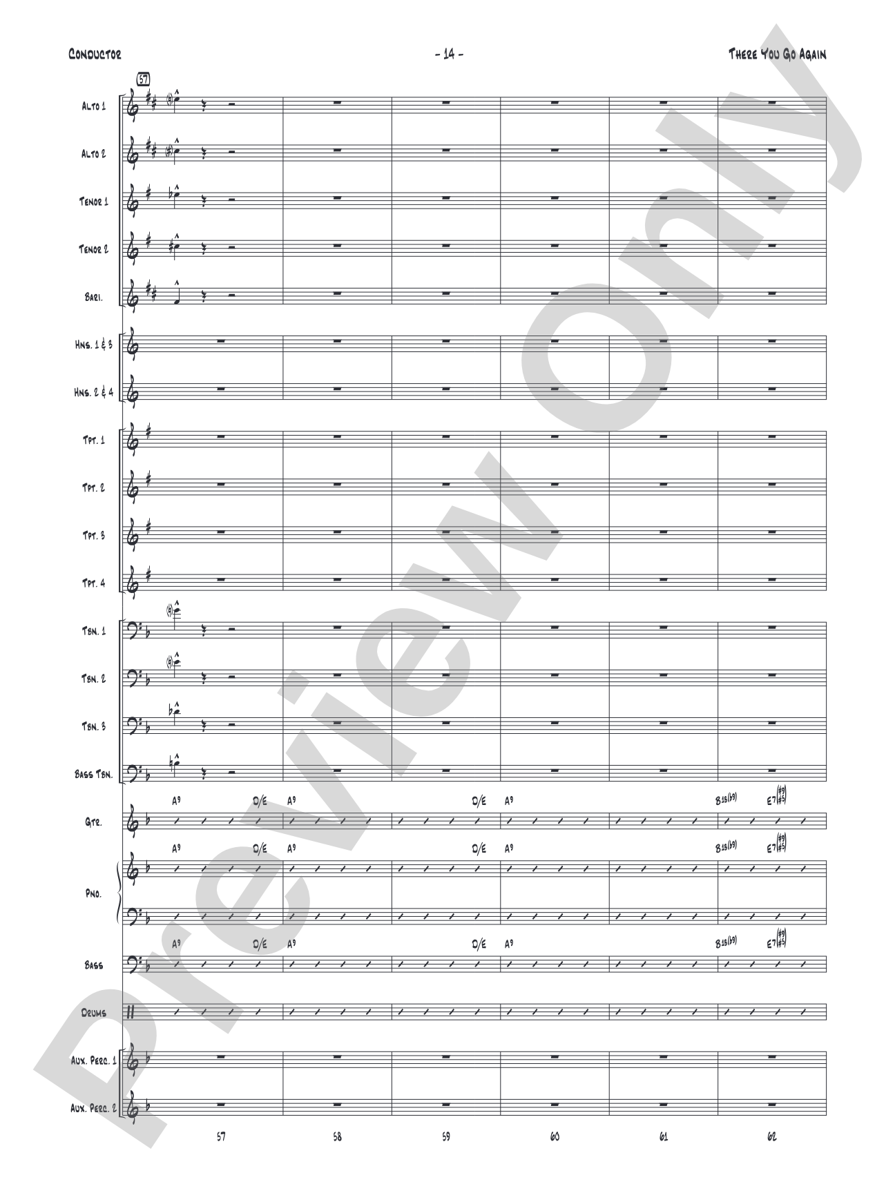 There You Go Again: Jazz Ensemble Conductor Score & Parts