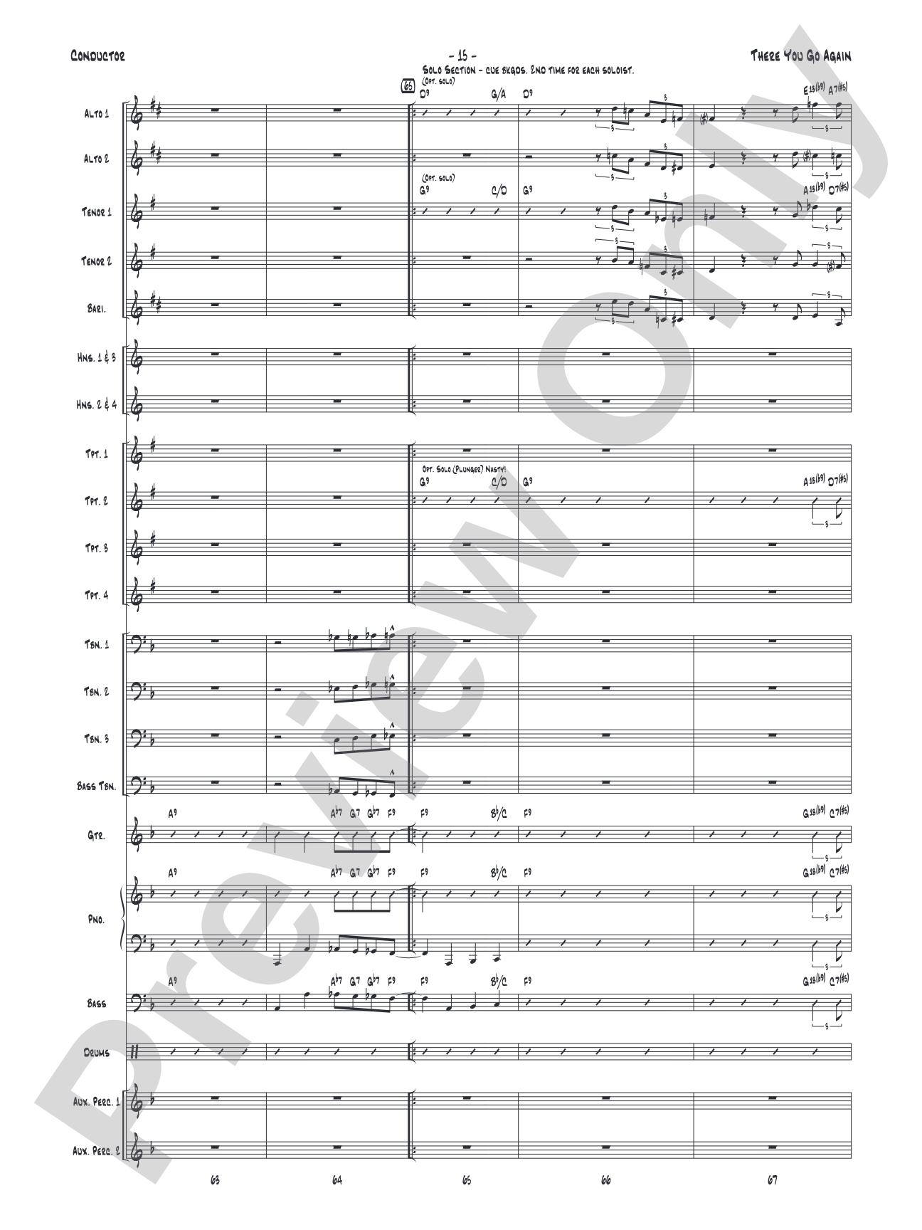 There You Go Again: Jazz Ensemble Conductor Score & Parts
