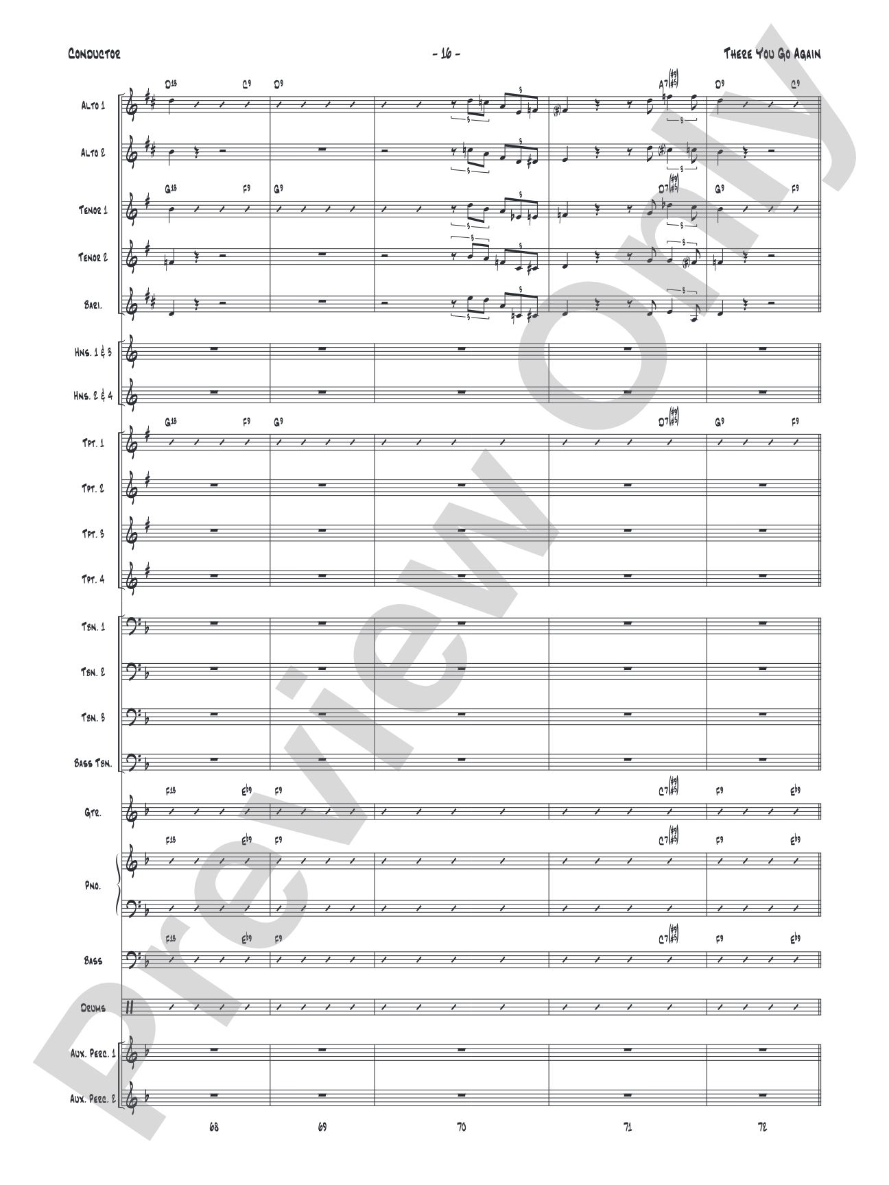 There You Go Again: Jazz Ensemble Conductor Score & Parts