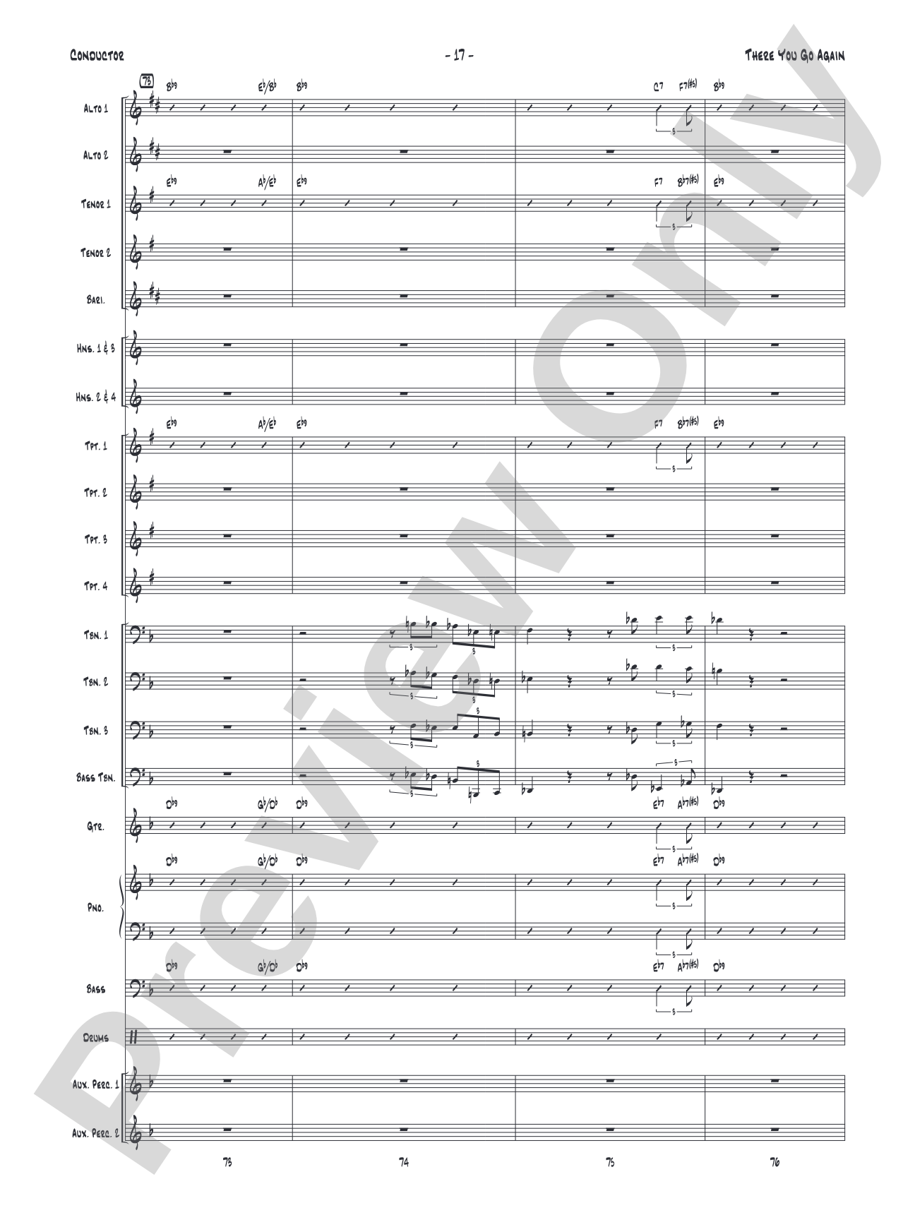 There You Go Again: Jazz Ensemble Conductor Score & Parts