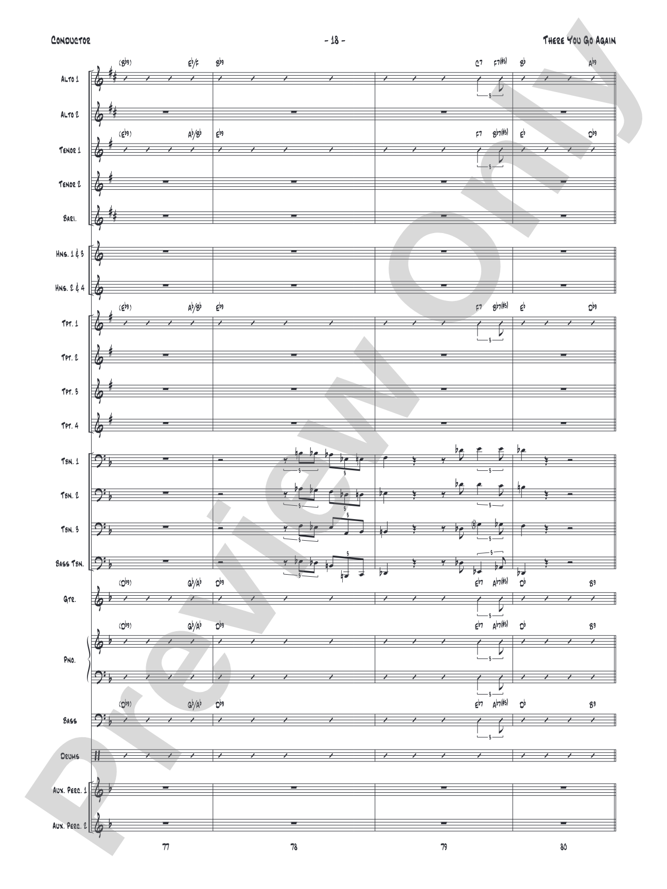There You Go Again: Jazz Ensemble Conductor Score & Parts
