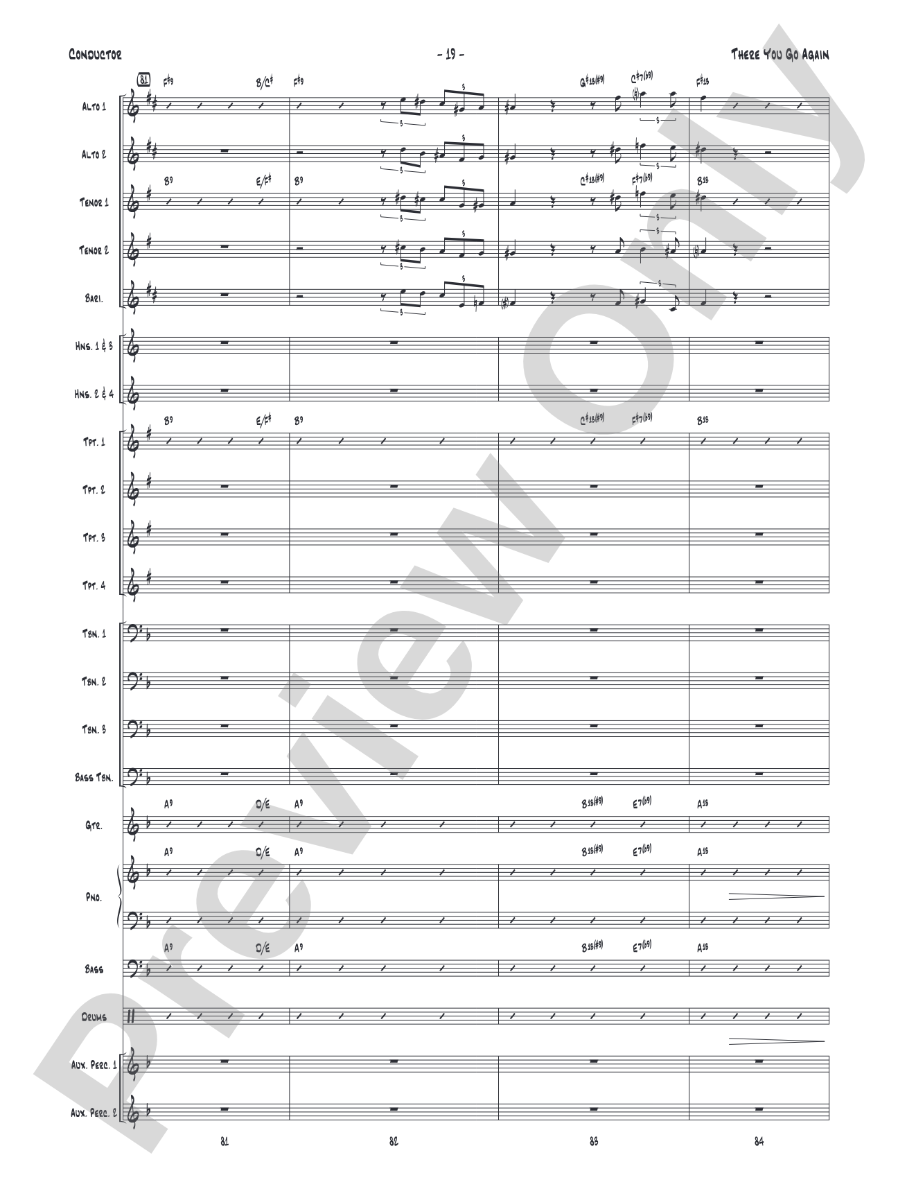 There You Go Again: Jazz Ensemble Conductor Score & Parts
