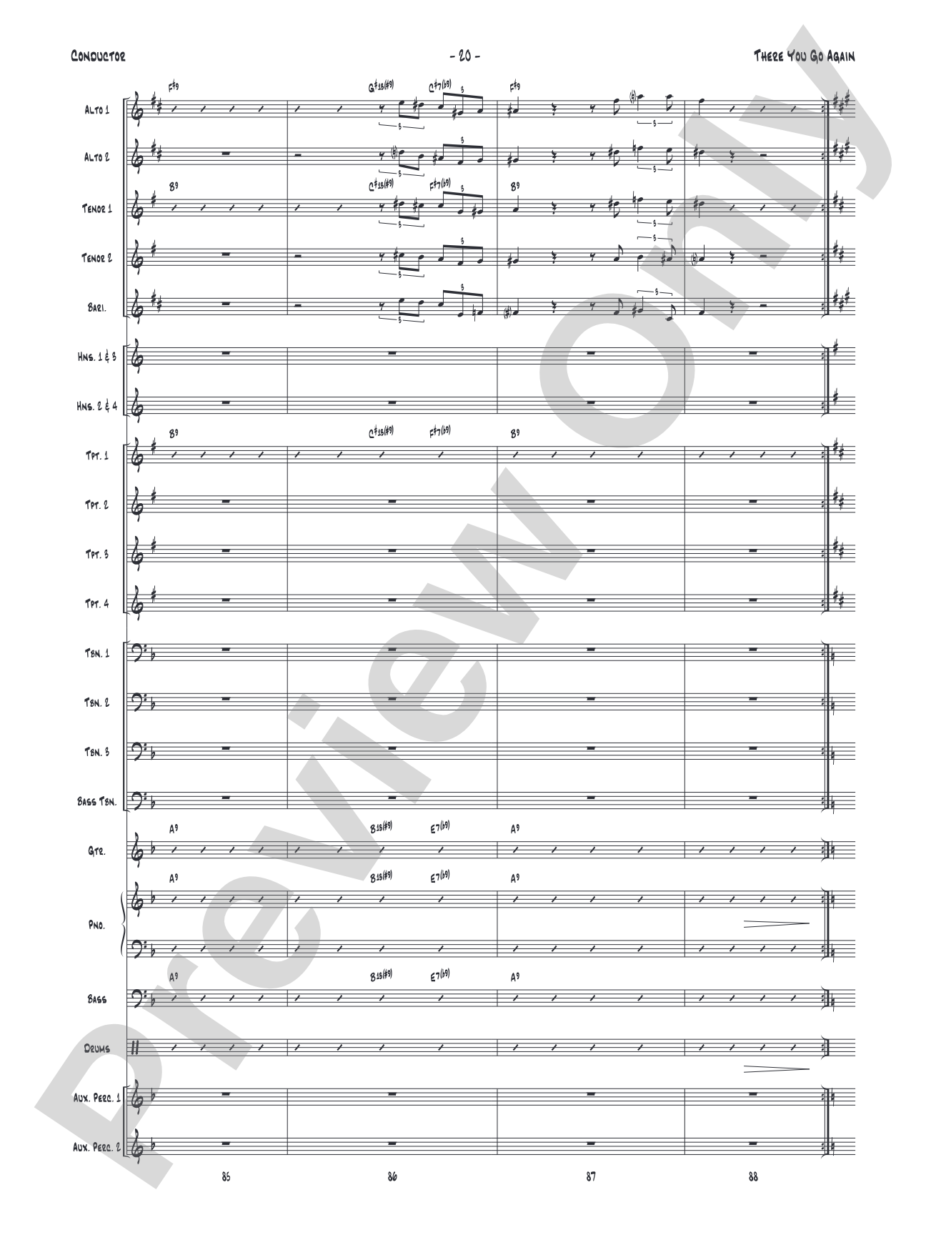 There You Go Again: Jazz Ensemble Conductor Score & Parts