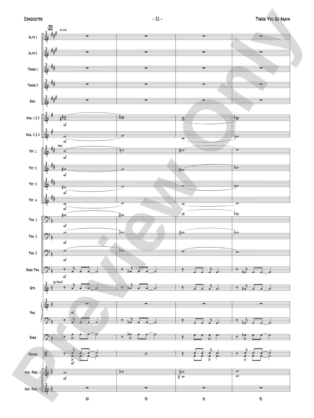 There You Go Again: Jazz Ensemble Conductor Score & Parts