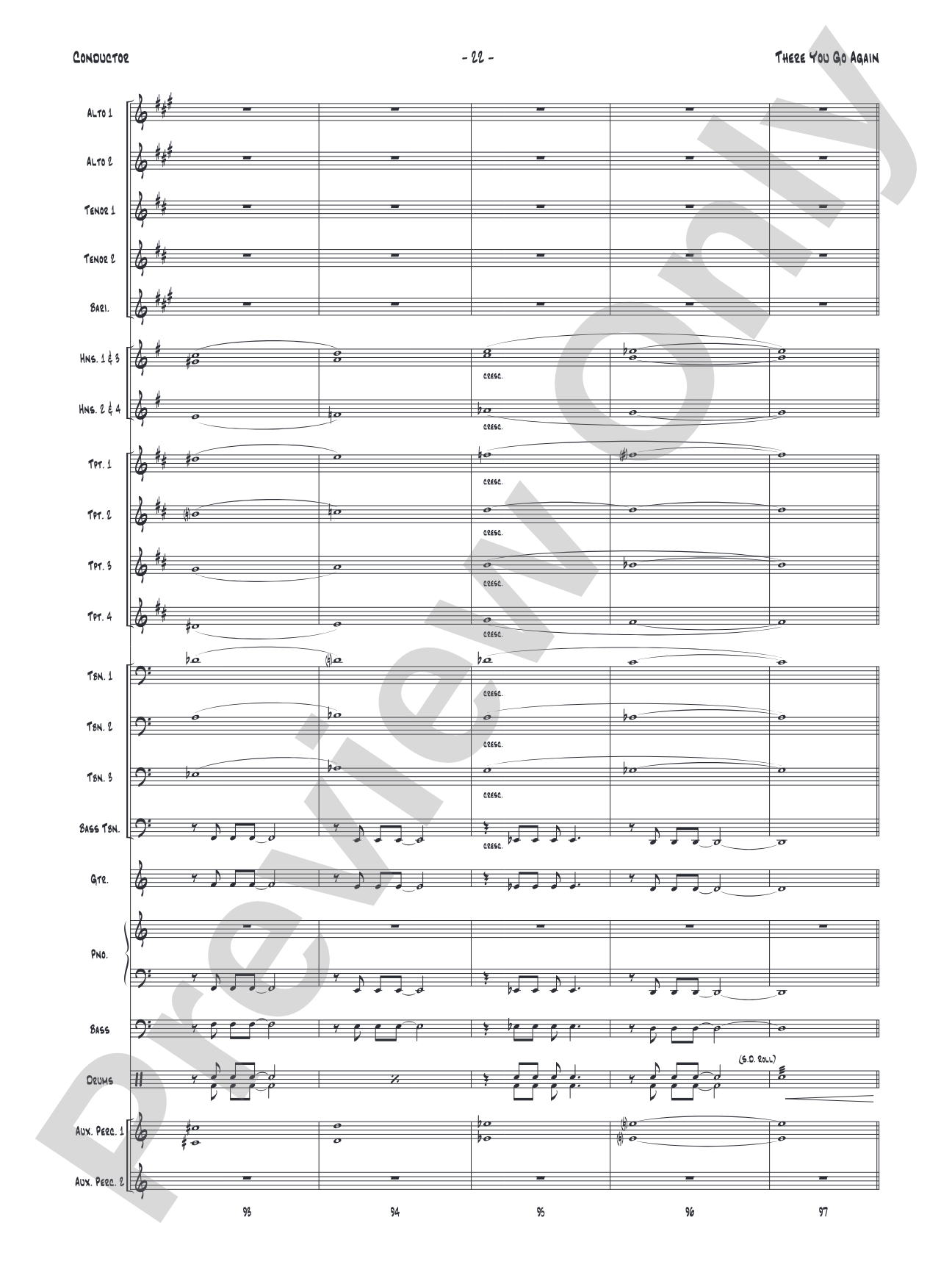 There You Go Again: Jazz Ensemble Conductor Score & Parts