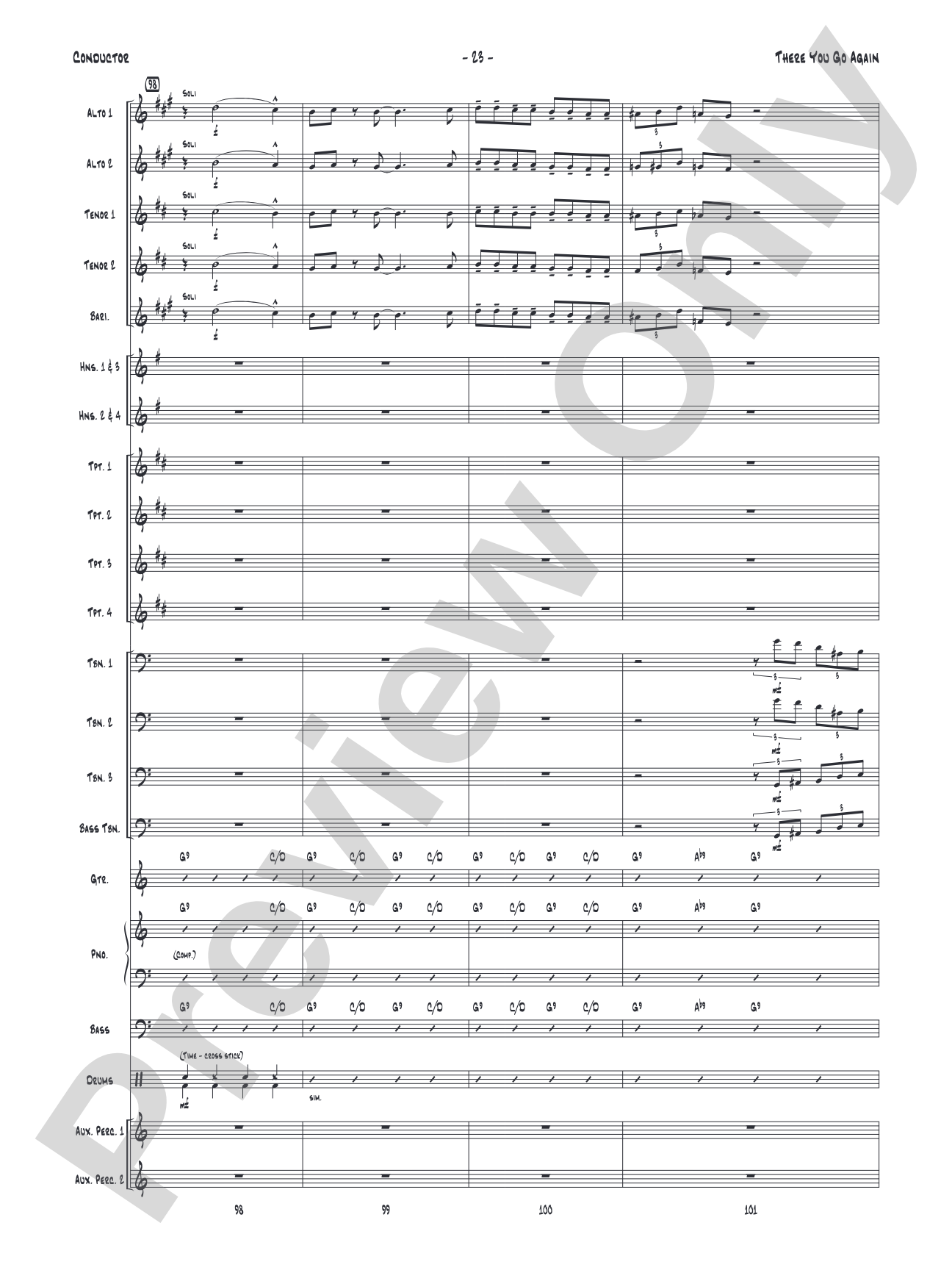 There You Go Again: Jazz Ensemble Conductor Score & Parts