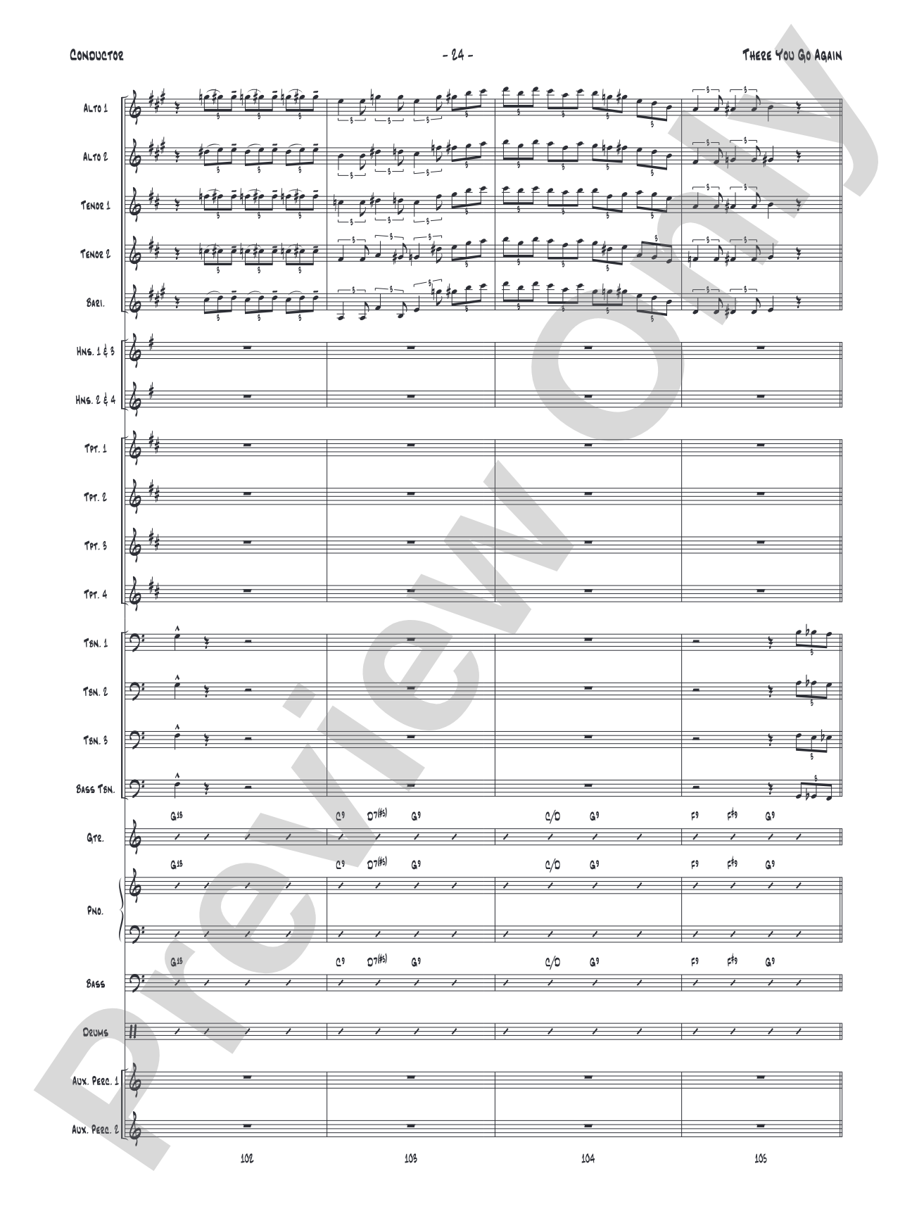 There You Go Again: Jazz Ensemble Conductor Score & Parts