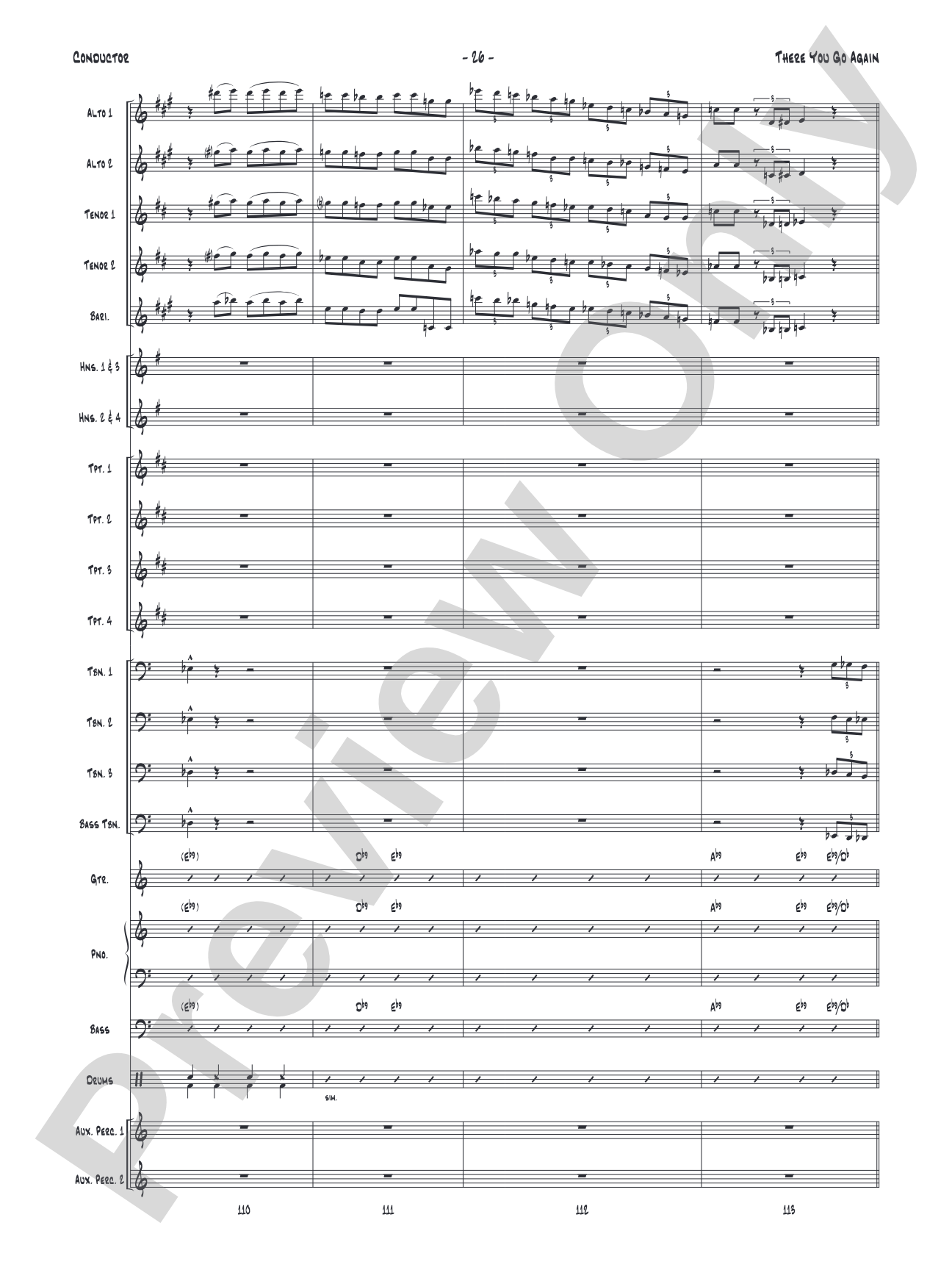 There You Go Again: Jazz Ensemble Conductor Score & Parts